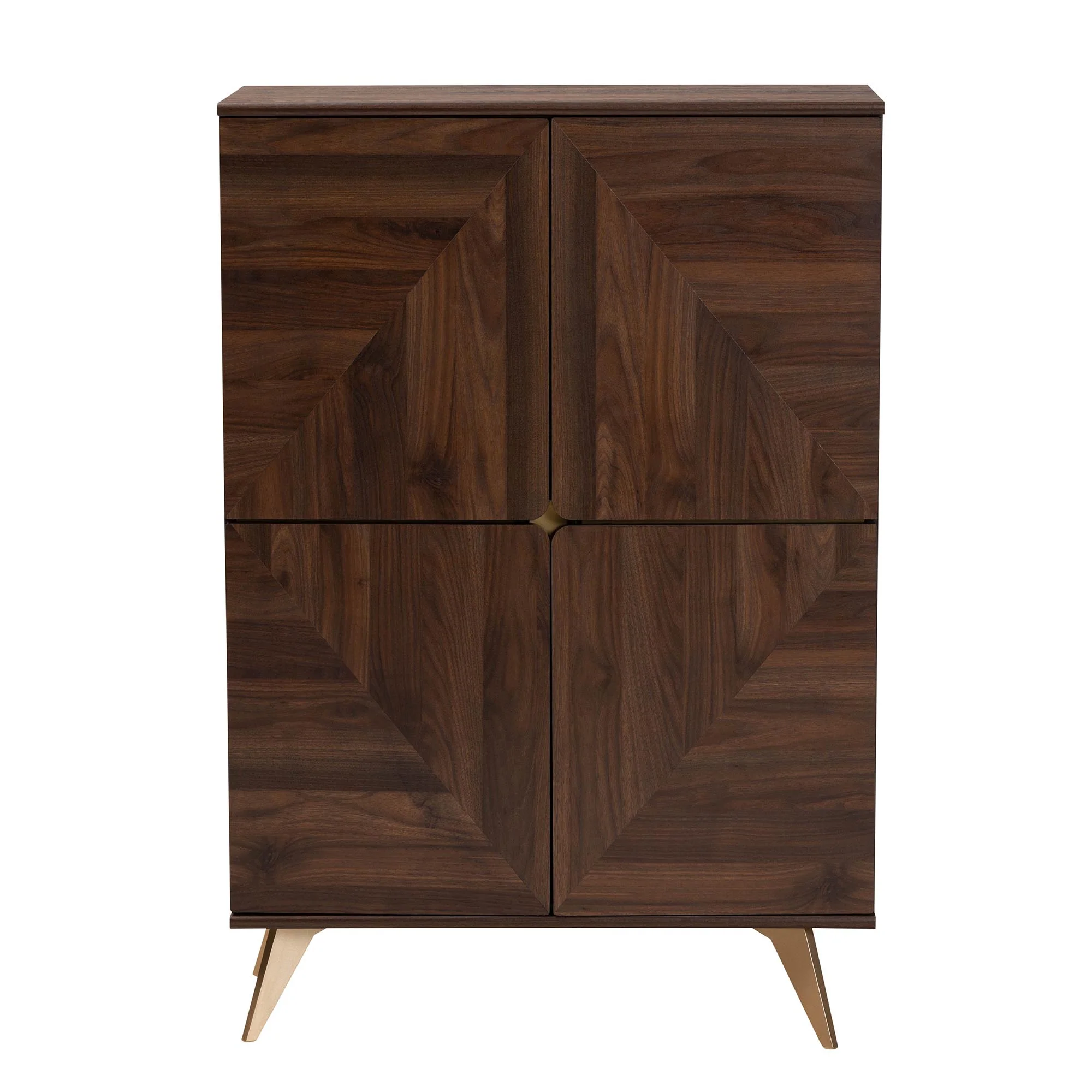 Baxton Studio Graceland Mid-Century Modern Transitional Walnut Brown Finished Wood Shoe Cabinet - Image 4
