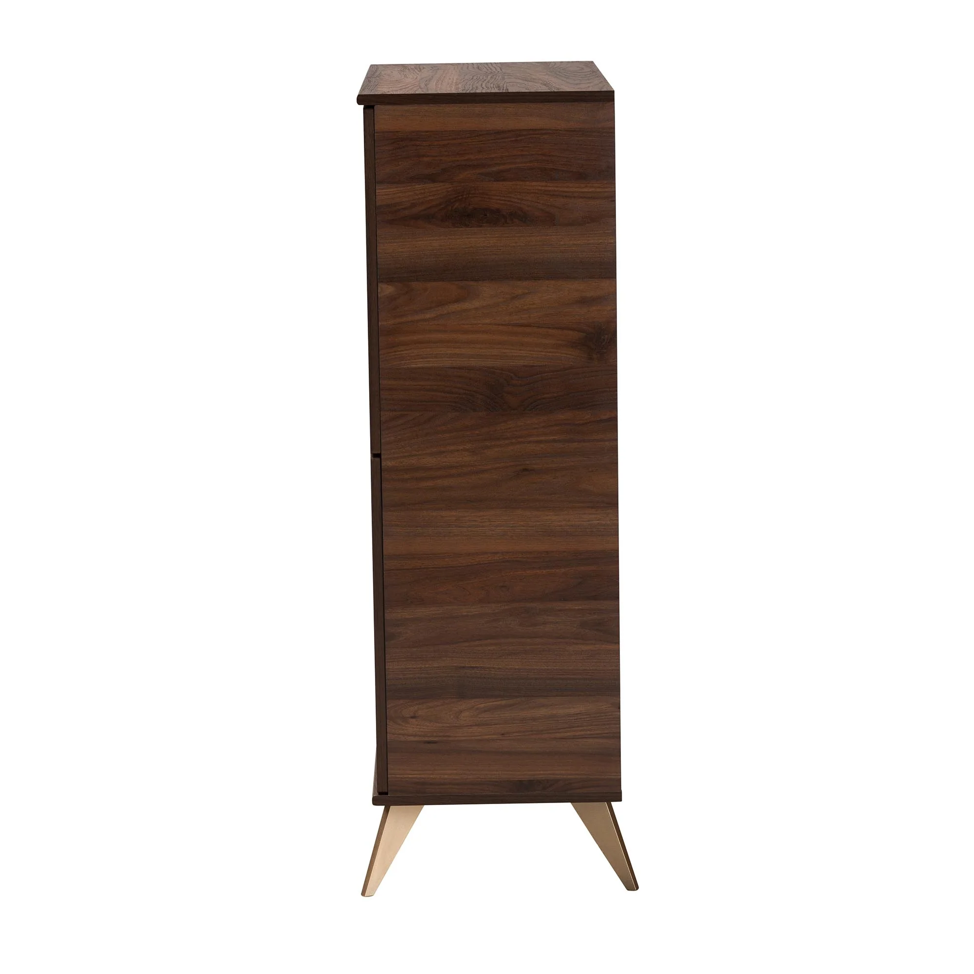 Baxton Studio Graceland Mid-Century Modern Transitional Walnut Brown Finished Wood Shoe Cabinet - Image 5