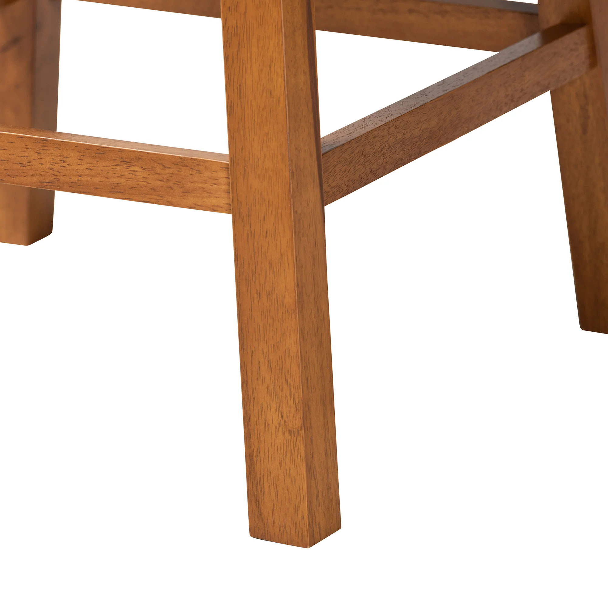 Baxton Studio Gradisca Modern Grey Fabric and Walnut Brown Finished Wood 2-Piece Swivel Counter Stool Set - Image 7