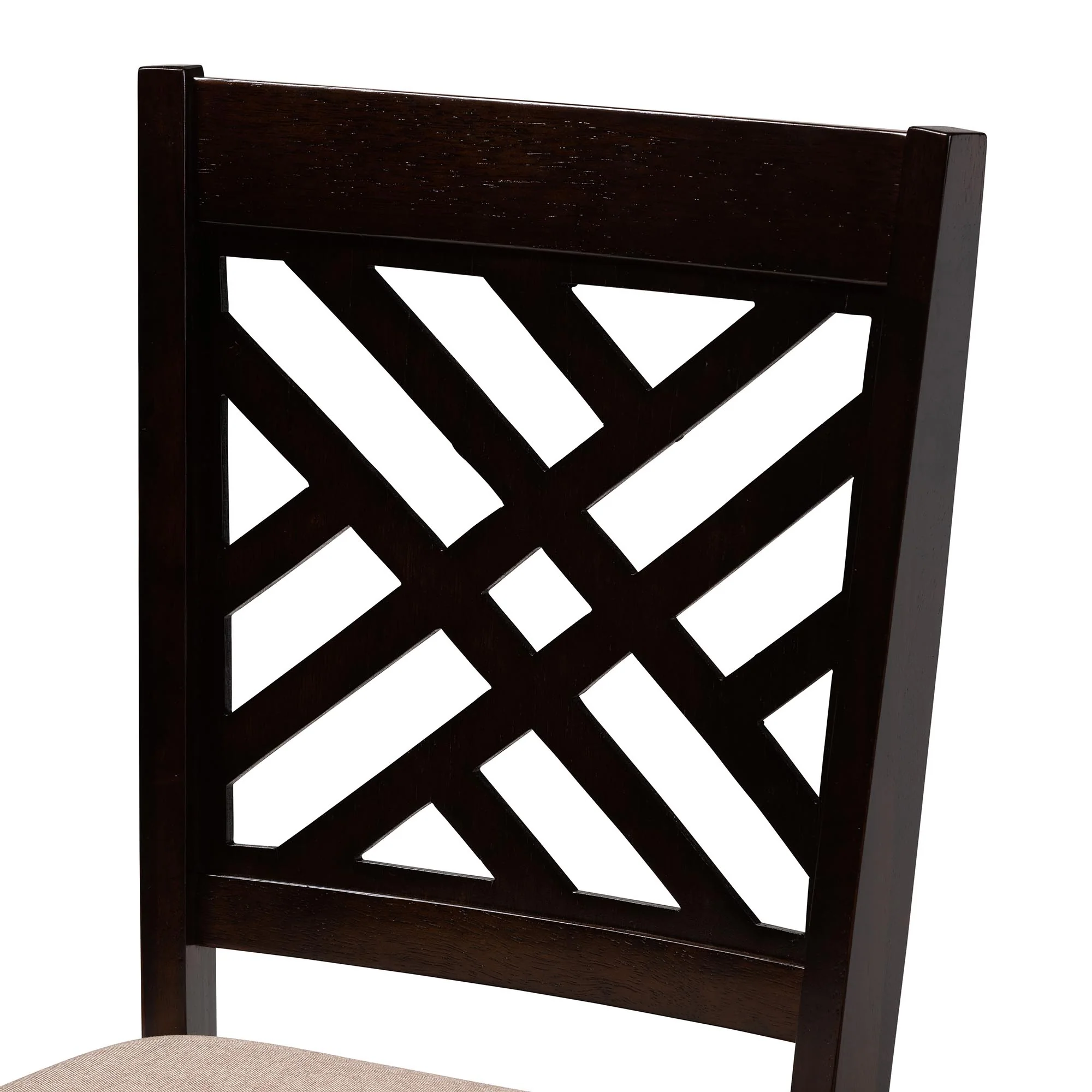 Baxton Studio Gustavo Modern Sand Fabric and Walnut Brown Finished Wood 6-Piece Dining Set - Image 7