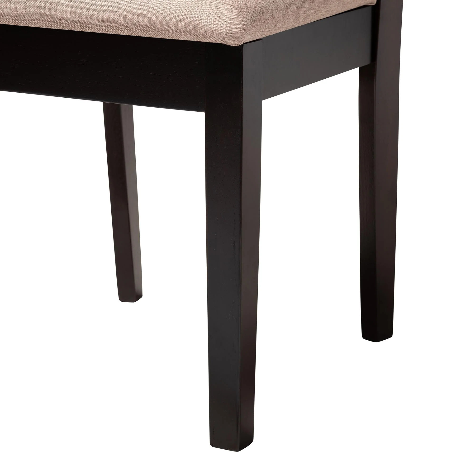 Baxton Studio Gustavo Modern Sand Fabric and Walnut Brown Finished Wood 6-Piece Dining Set - Image 8