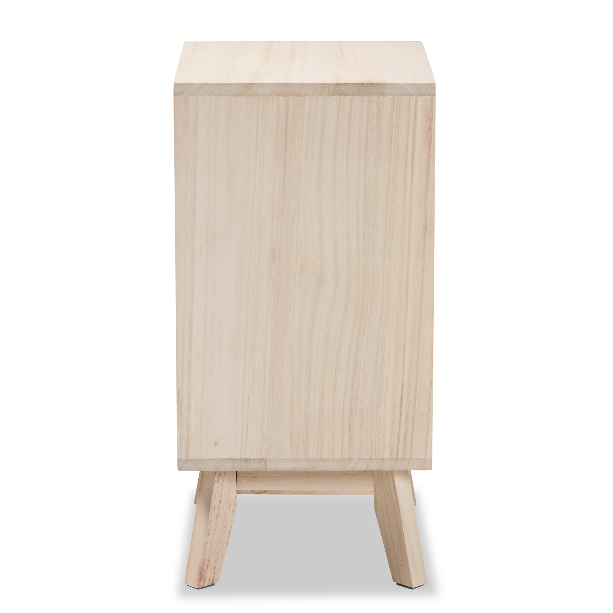 Baxton Studio Halian Mid-Century Modern Two-Tone White and Light Brown Finished Wood 3-Drawer End Table - Image 7