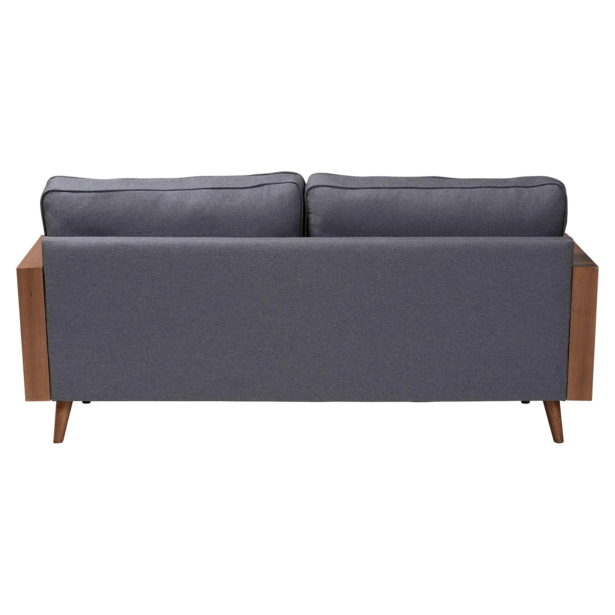 Baxton Studio Harleson Mid-Century Modern Grey Fabric and Walnut Brown Wood Sofa - Image 8