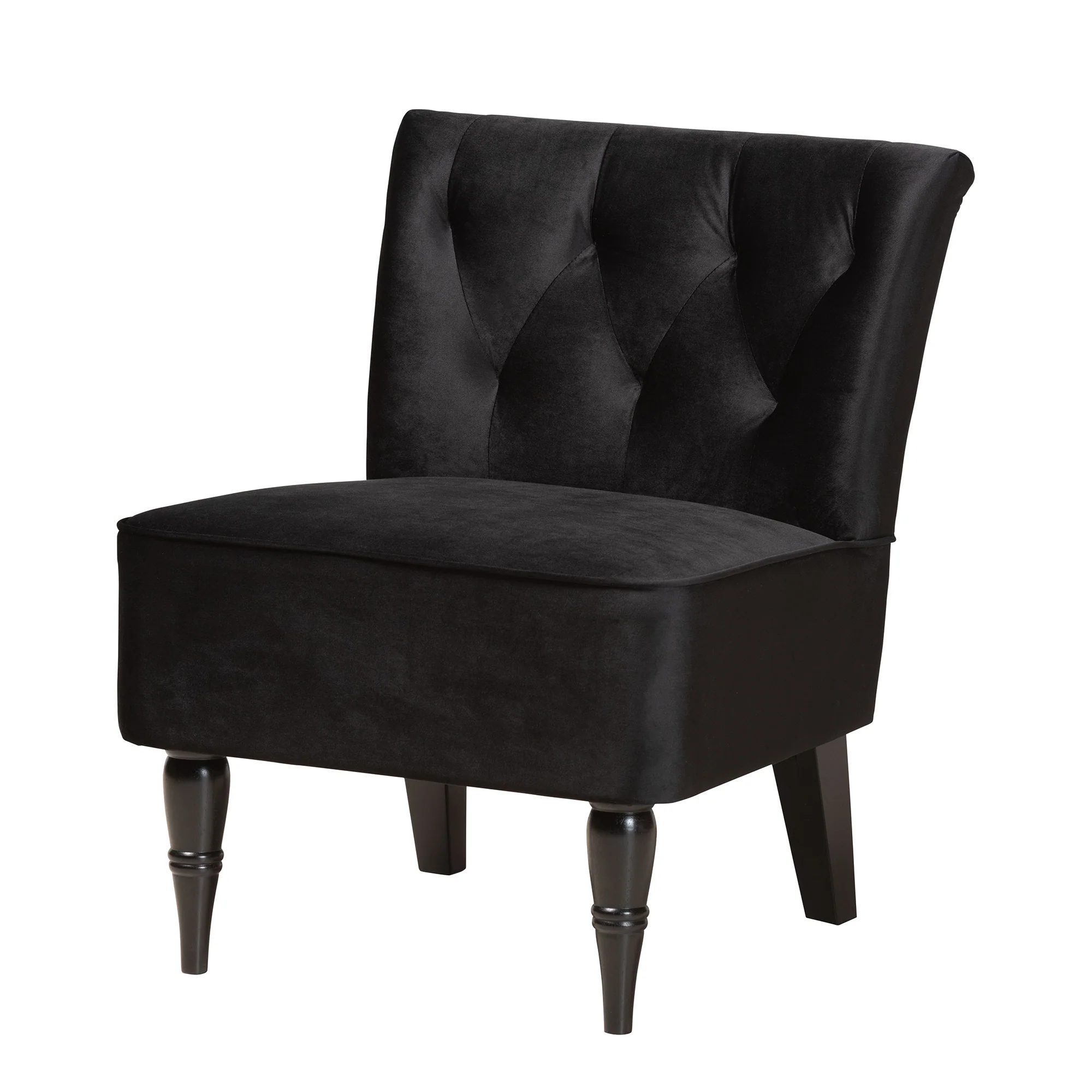 Baxton Studio Harmon Modern and Contemporary Transitional Black Velvet Fabric Upholstered and Black Finished Wood Accent Chair - Image 2