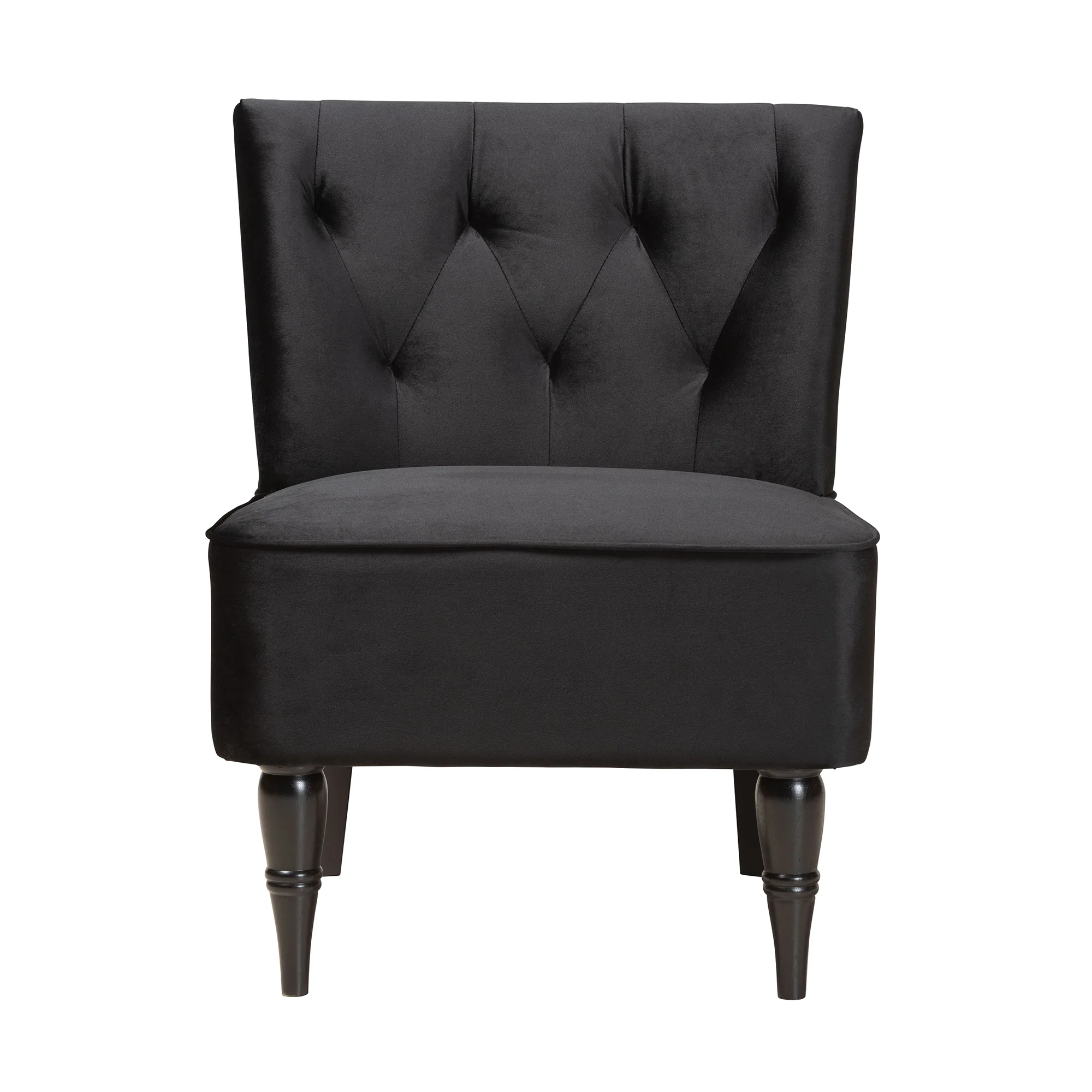 Baxton Studio Harmon Modern and Contemporary Transitional Black Velvet Fabric Upholstered and Black Finished Wood Accent Chair - Image 3
