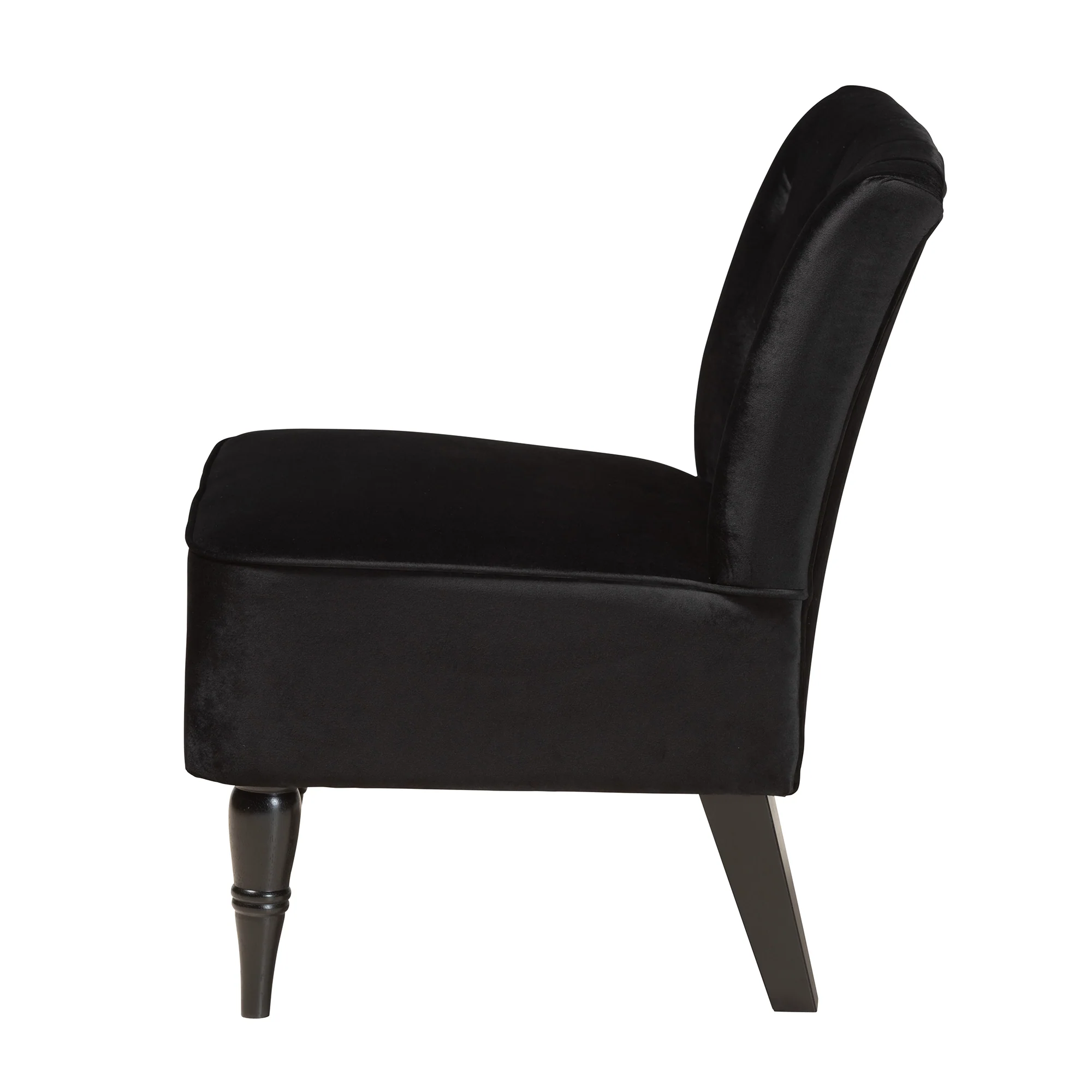 Baxton Studio Harmon Modern and Contemporary Transitional Black Velvet Fabric Upholstered and Black Finished Wood Accent Chair - Image 4
