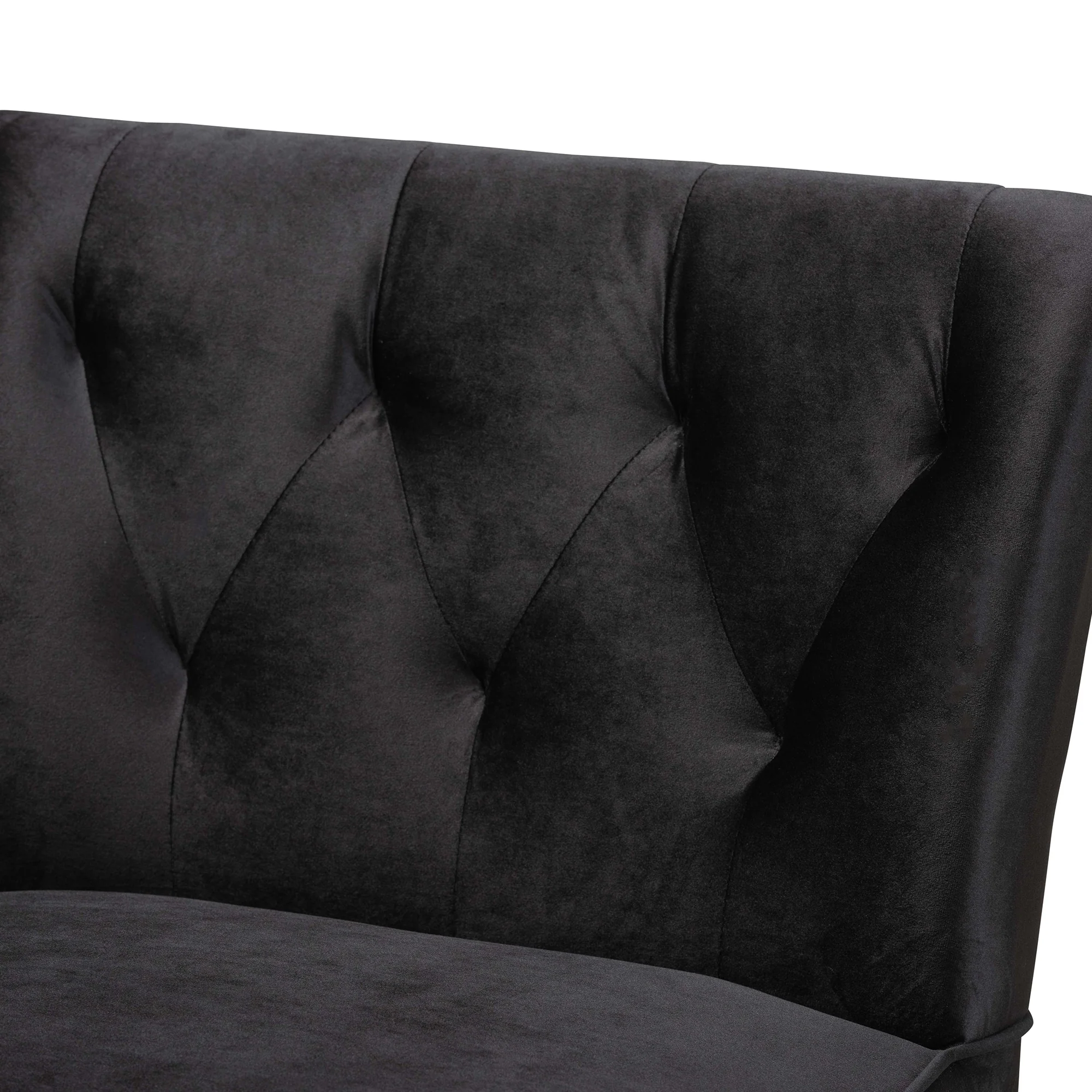 Baxton Studio Harmon Modern and Contemporary Transitional Black Velvet Fabric Upholstered and Black Finished Wood Accent Chair - Image 6