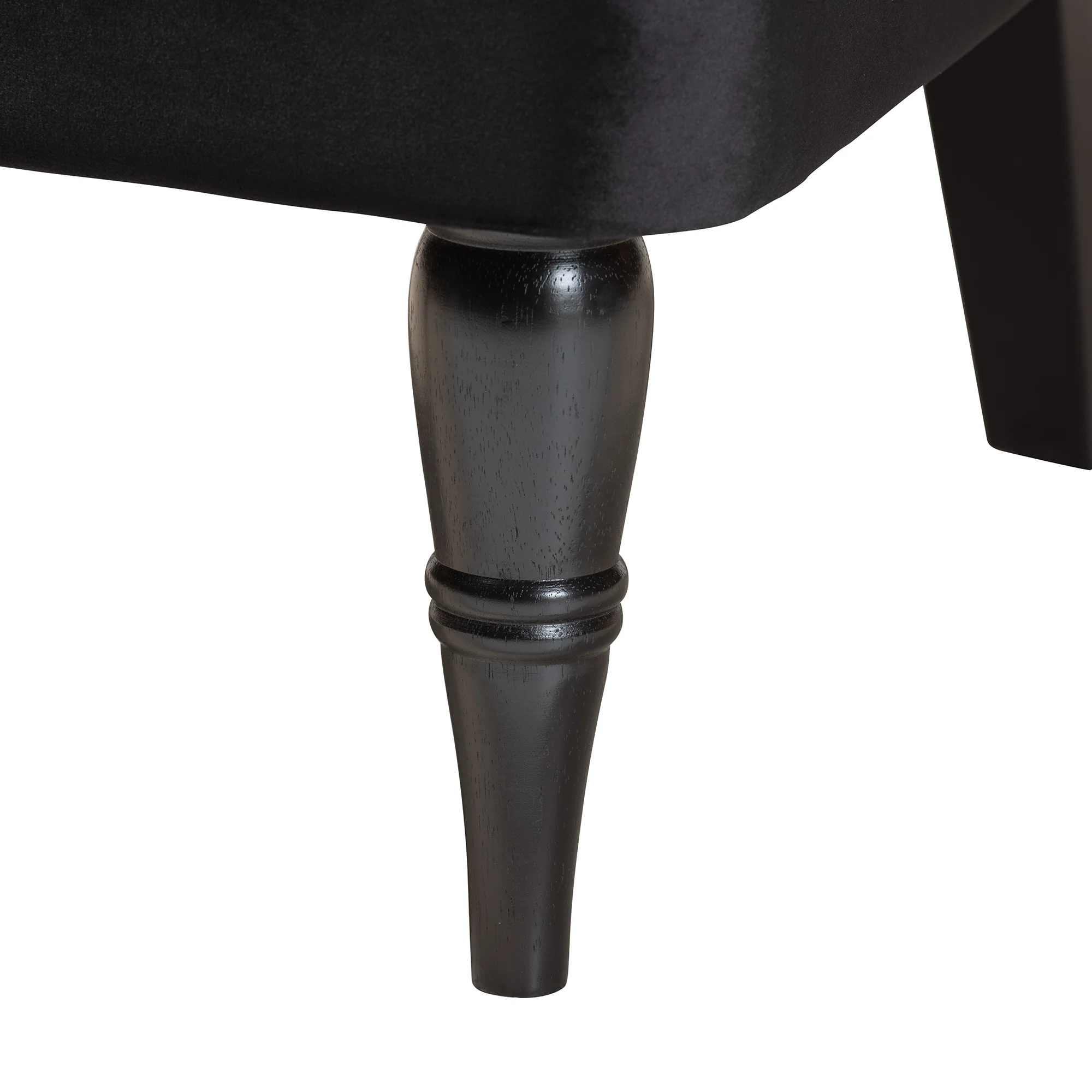 Baxton Studio Harmon Modern and Contemporary Transitional Black Velvet Fabric Upholstered and Black Finished Wood Accent Chair - Image 7