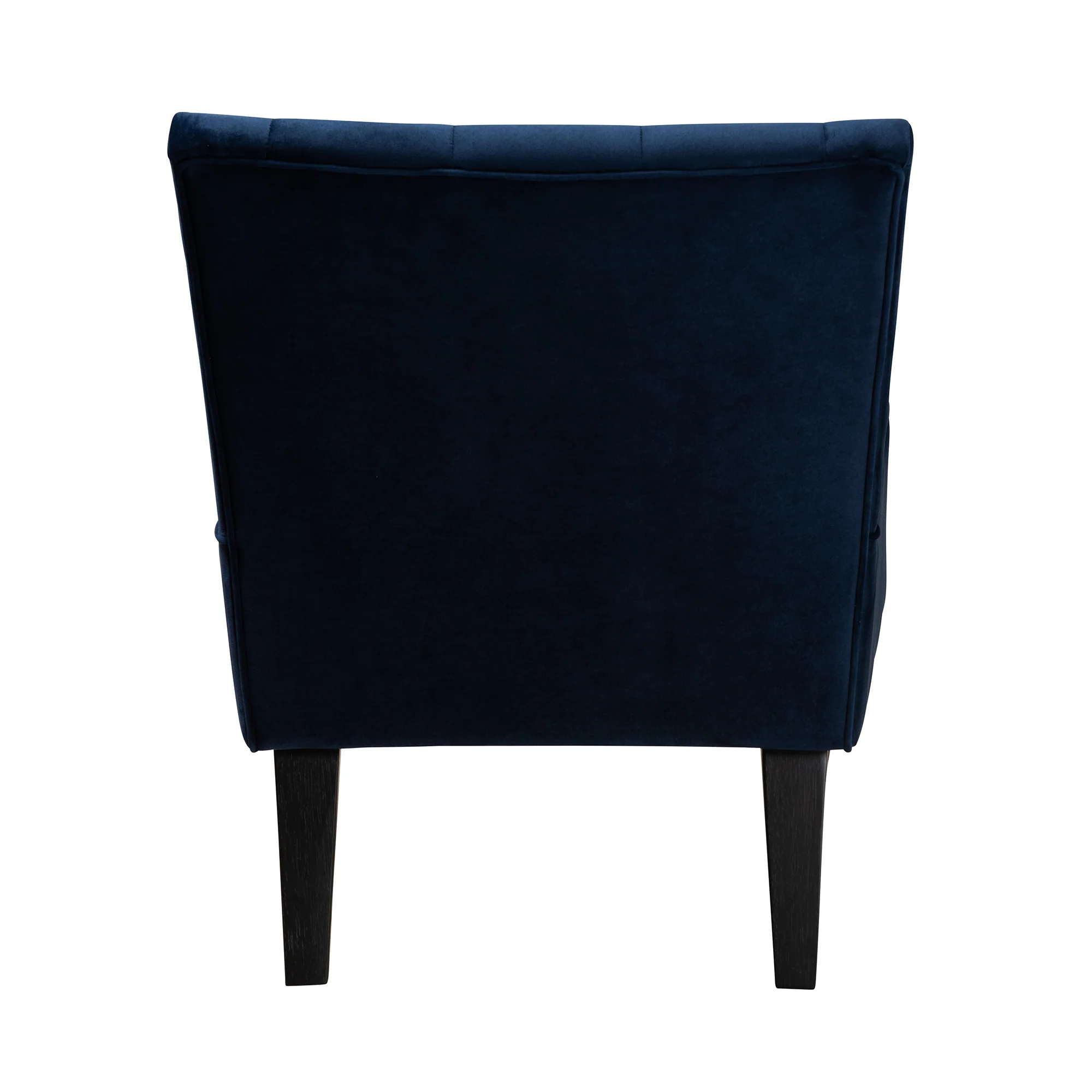 Baxton Studio Harmon Modern and Contemporary Transitional Navy Blue Velvet Fabric Upholstered and Black Finished Wood Accent Chair - Image 5