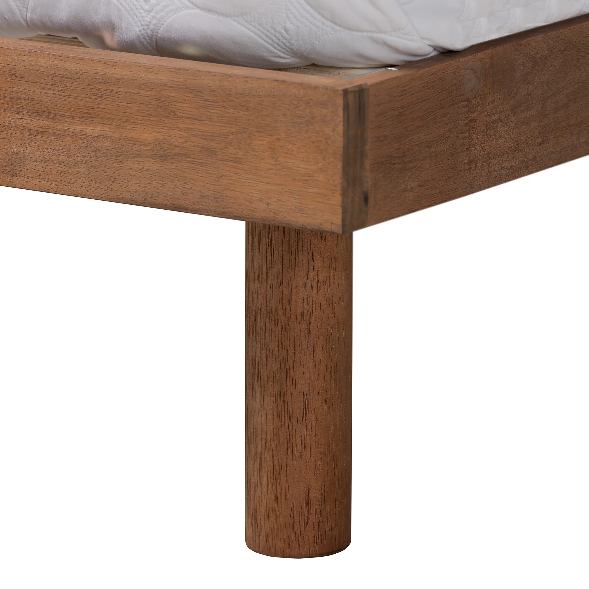Baxton Studio Harper Mid-Century Modern Transitional Walnut Brown Finished Wood Queen Size Platform Bed with Charging Station - Image 6