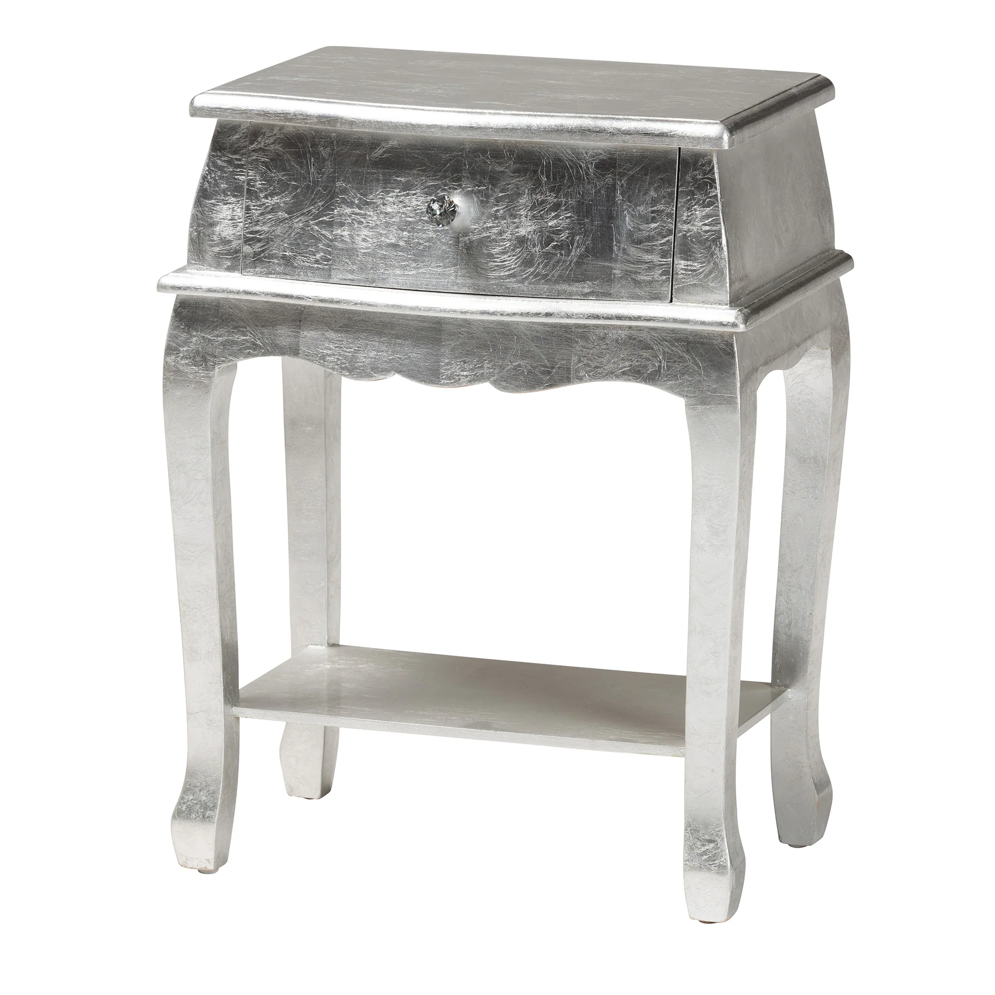 Baxton Studio Harriet Classic and Traditional Silver Finished Wood 1-Drawer End Table - Image 4