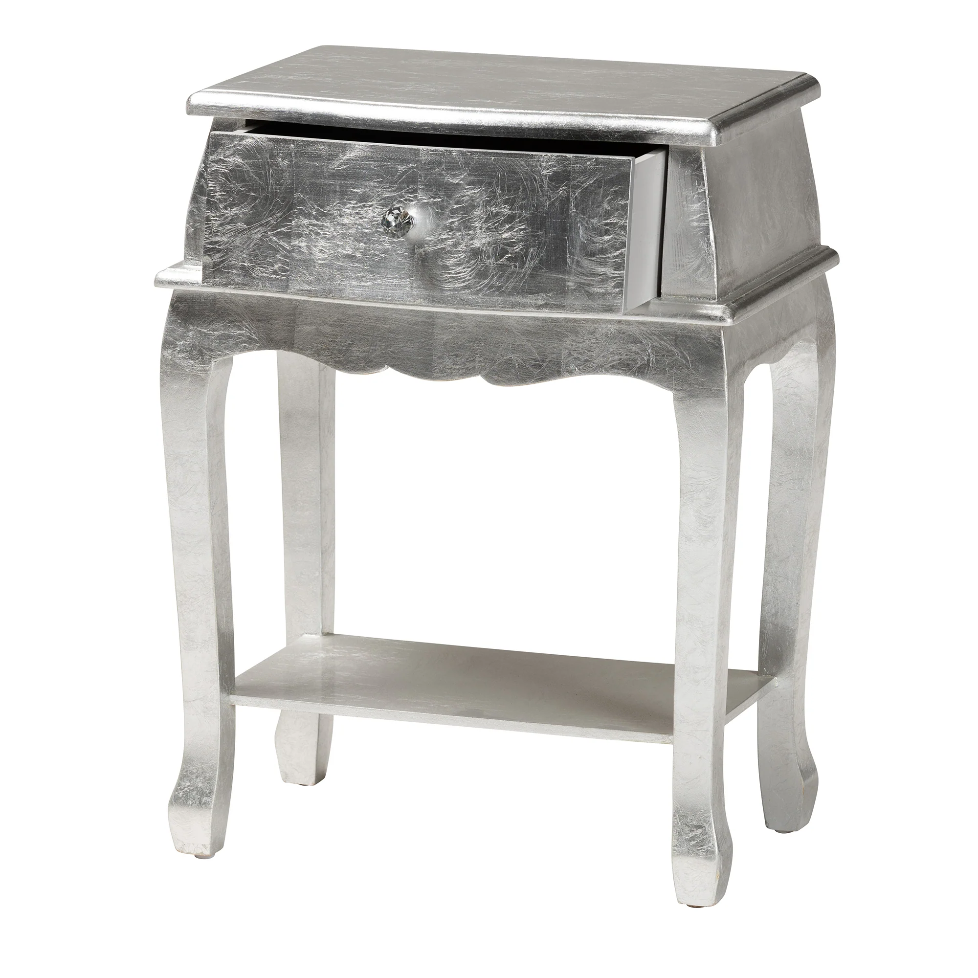 Baxton Studio Harriet Classic and Traditional Silver Finished Wood 1-Drawer End Table - Image 5