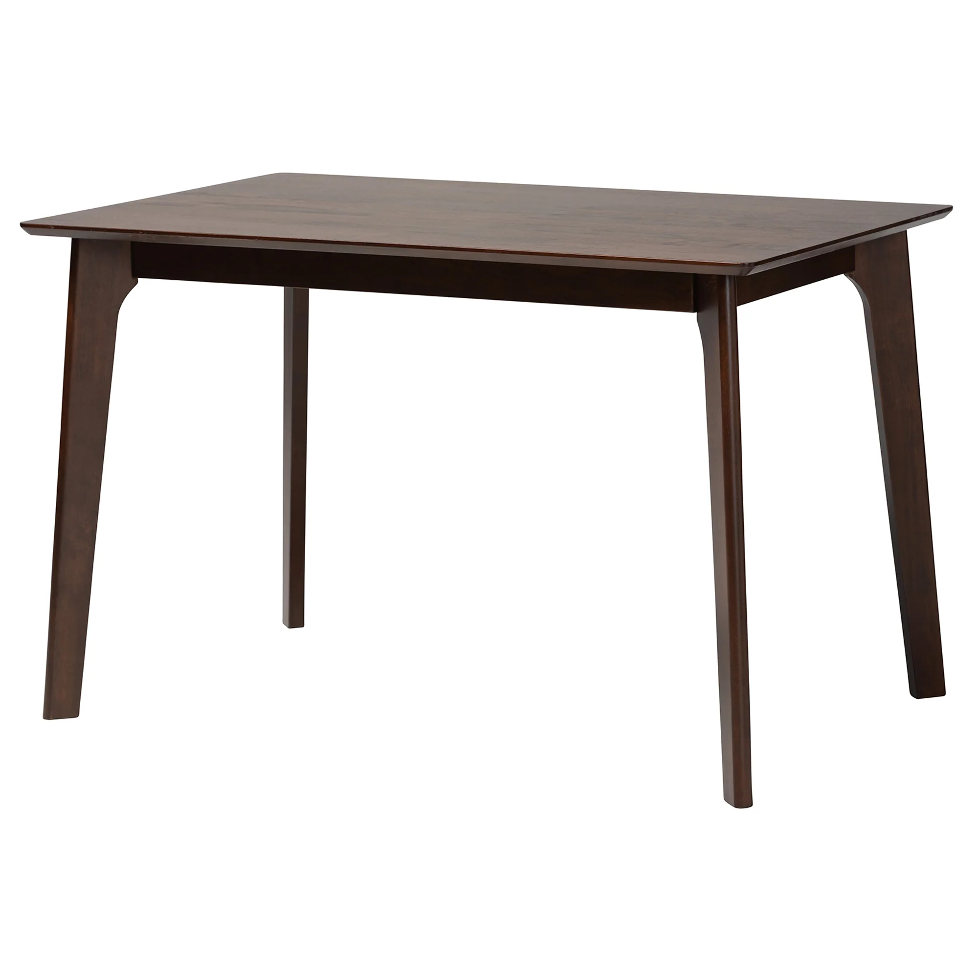 Baxton Studio Helene Mid-Century Modern Cream Fabric and Dark Brown Finished Wood 5-Piece Dining Set - Image 6