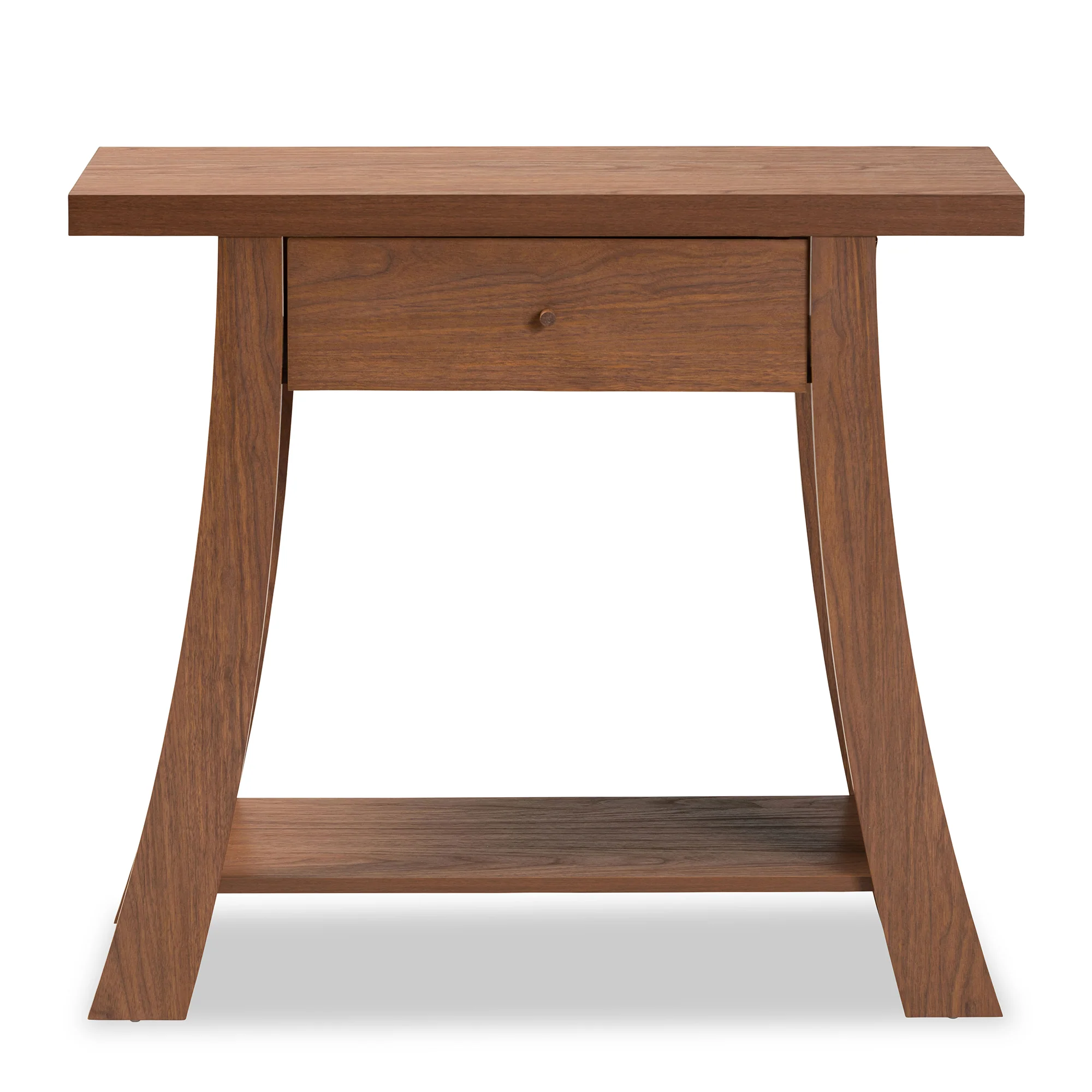 Baxton Studio Herman Modern and Contemporary Walnut Brown Finished Wood 1-Drawer Console Table - Image 4