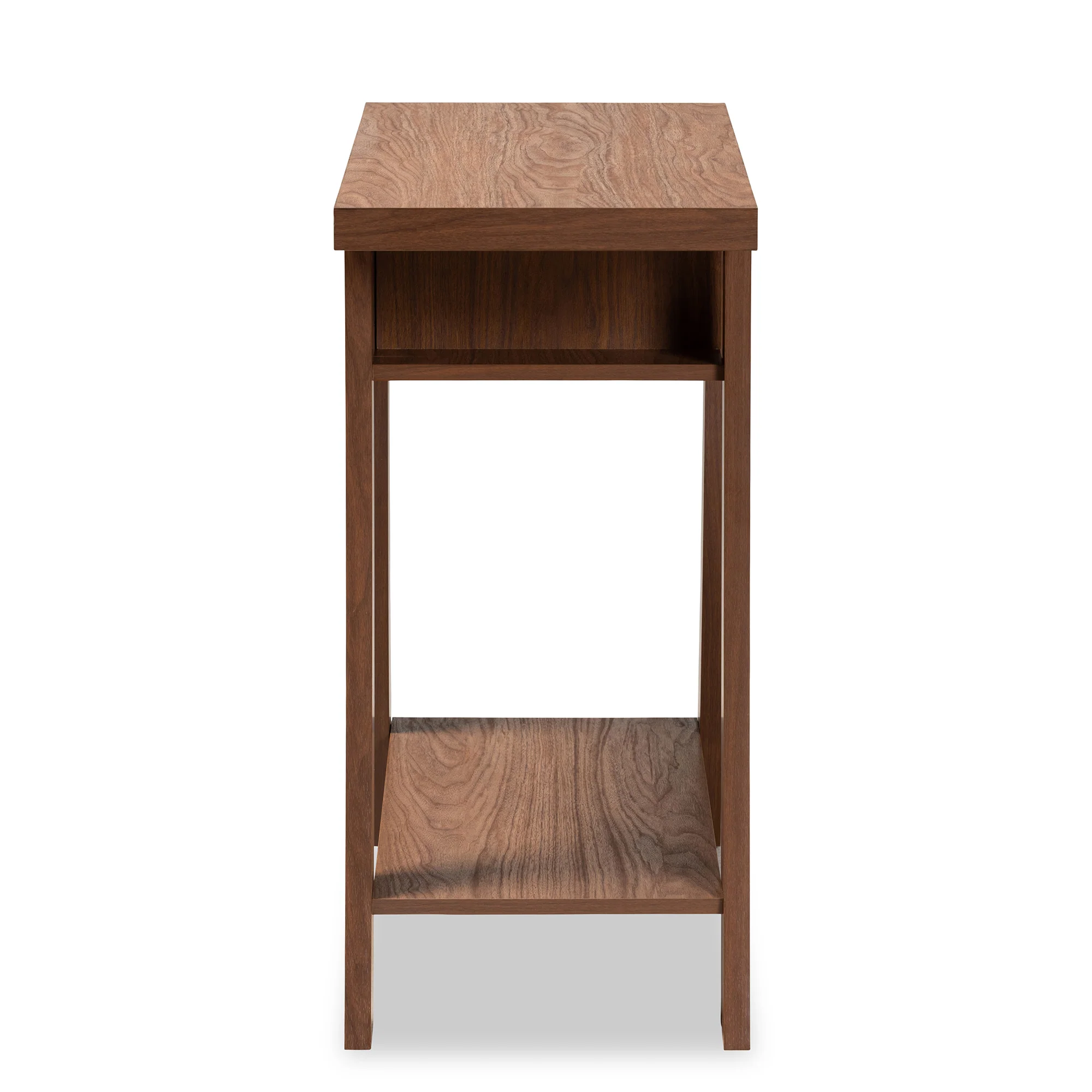 Baxton Studio Herman Modern and Contemporary Walnut Brown Finished Wood 1-Drawer Console Table - Image 5