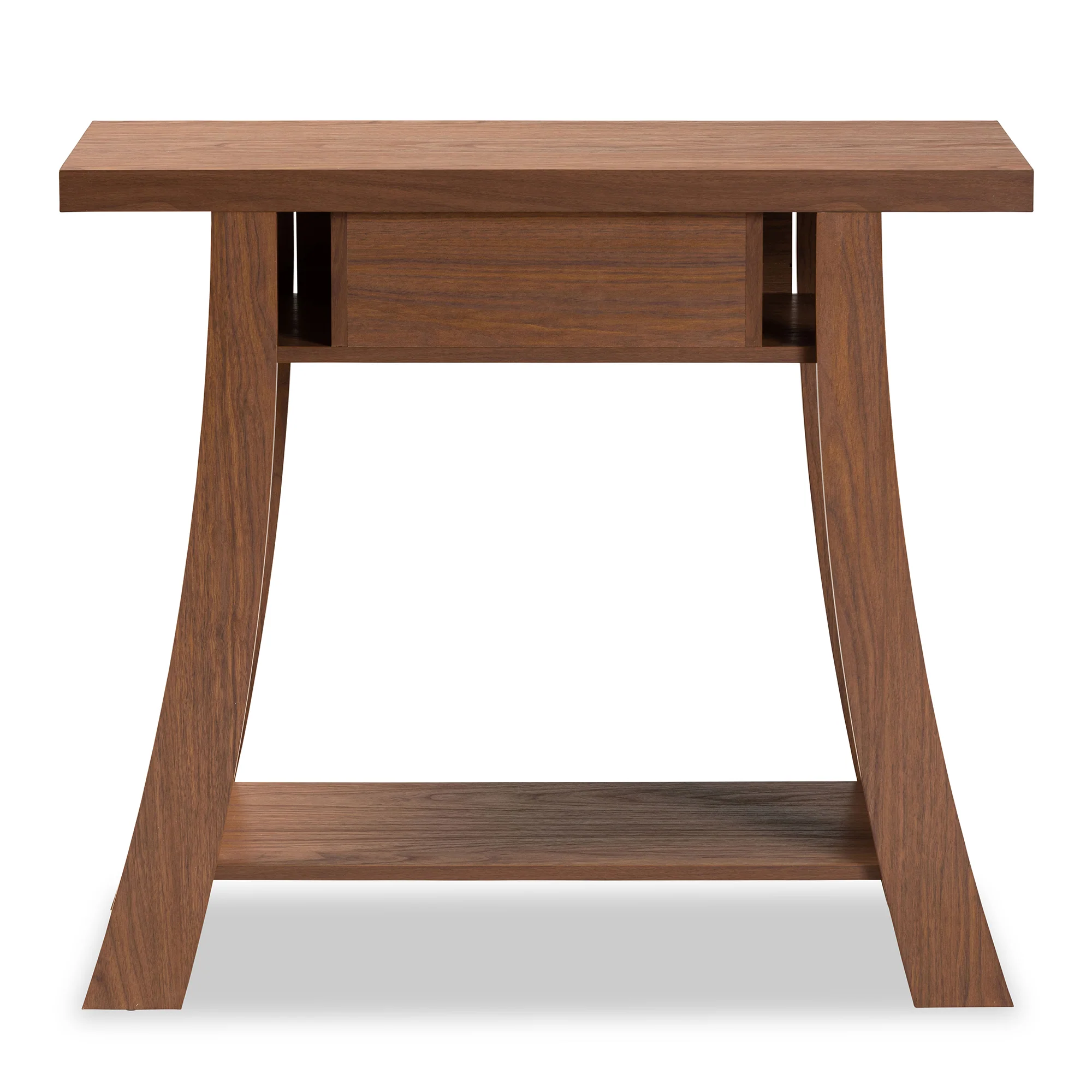 Baxton Studio Herman Modern and Contemporary Walnut Brown Finished Wood 1-Drawer Console Table - Image 6