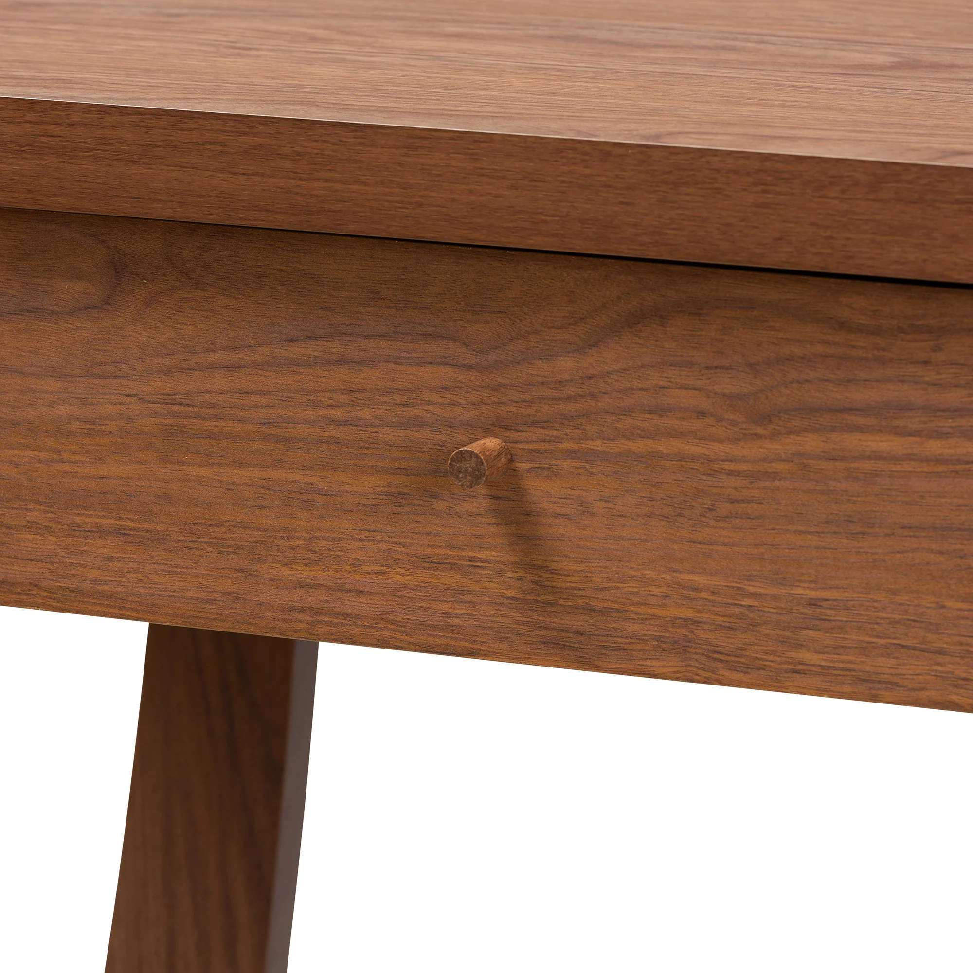 Baxton Studio Herman Modern and Contemporary Walnut Brown Finished Wood 1-Drawer Console Table - Image 7