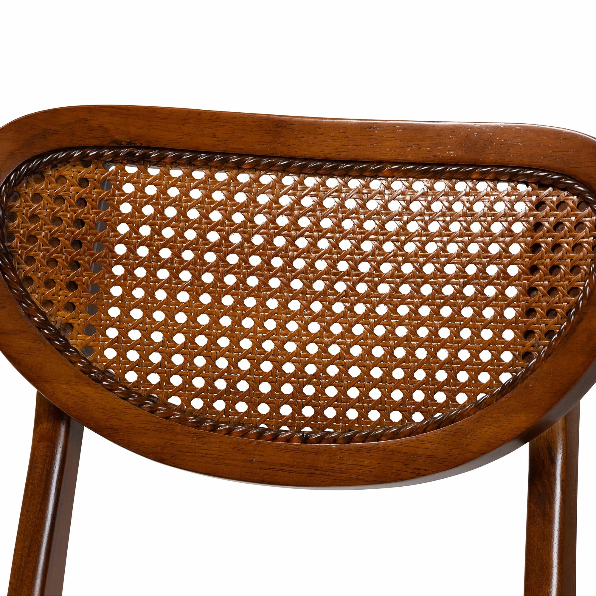 Baxton Studio Hesper Mid-Century Modern Walnut Brown Finished Wood and Rattan 2-Piece Dining Chair Set - Image 5