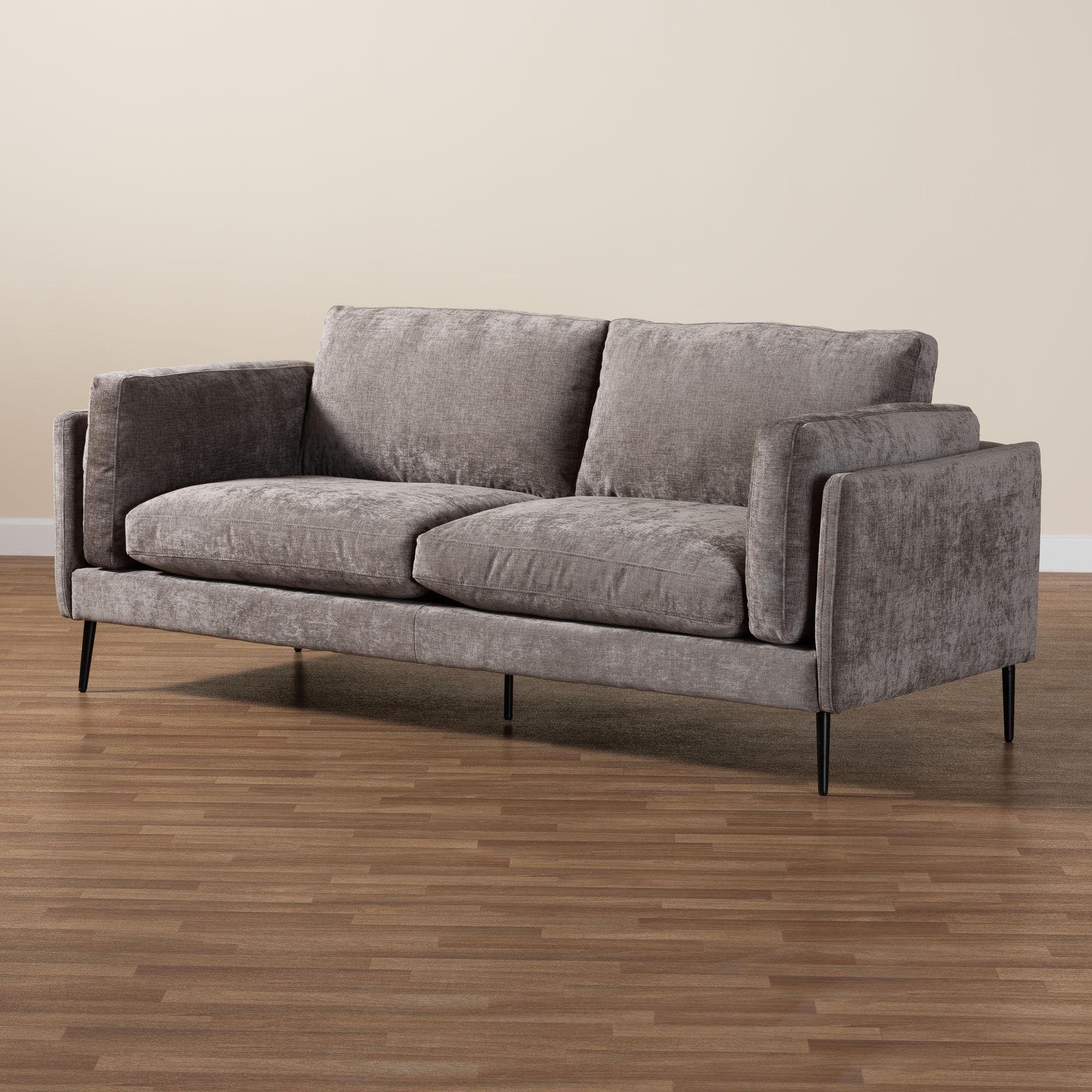 Baxton Studio Holton Modern Grey Fabric Sofa - Image 2