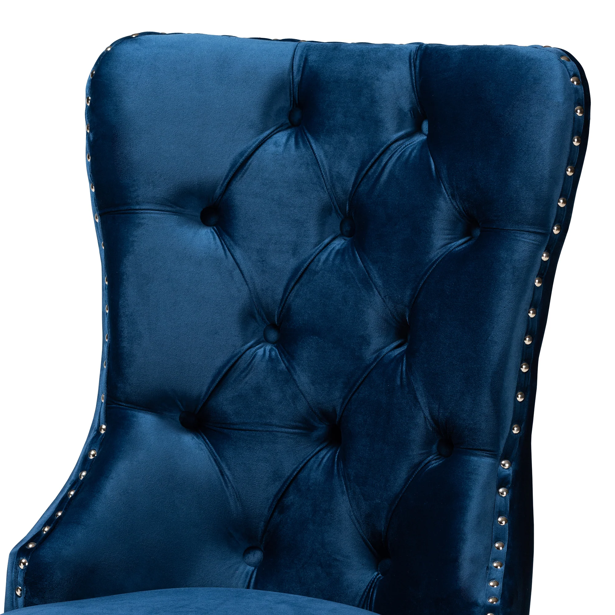 Baxton Studio Honora Contemporary Glam and Luxe Black Velvet Fabric and Silver Metal 2-Piece Dining Chair Set - Image 15