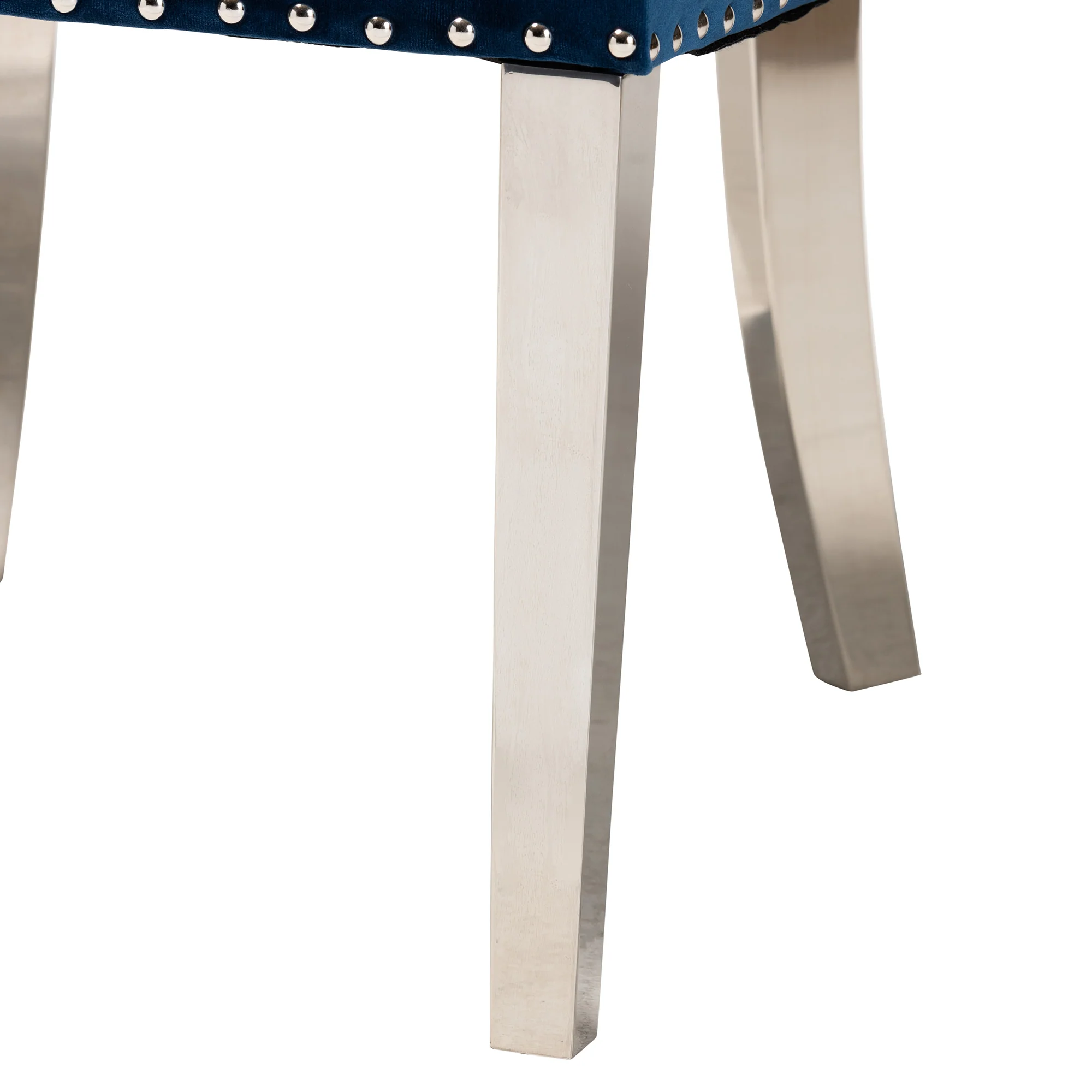 Baxton Studio Honora Contemporary Glam and Luxe Black Velvet Fabric and Silver Metal 2-Piece Dining Chair Set - Image 16