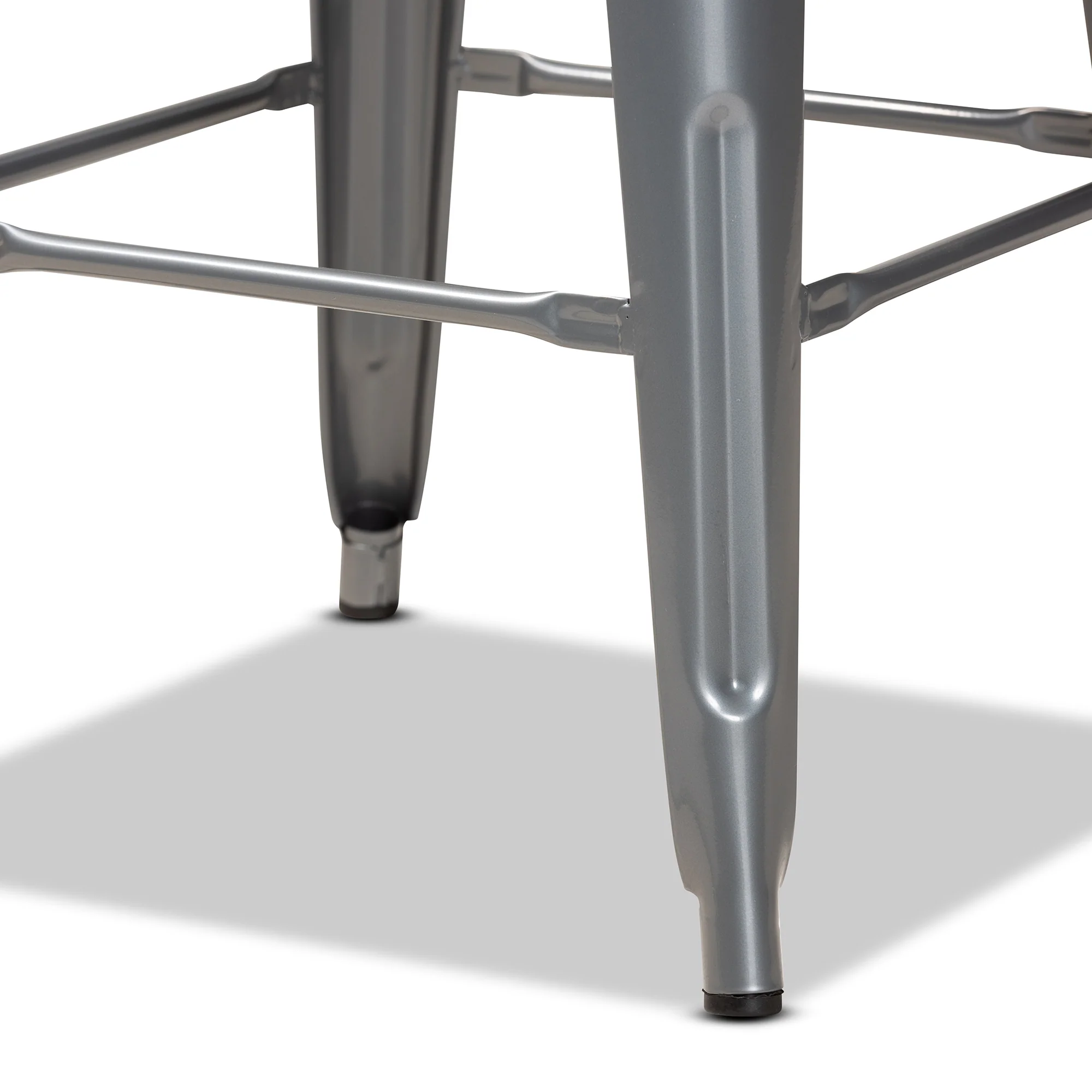 Baxton Studio Horton Modern and Contemporary Industrial Grey Finished Metal 4-Piece Stackable Bar Stool Set - Image 5