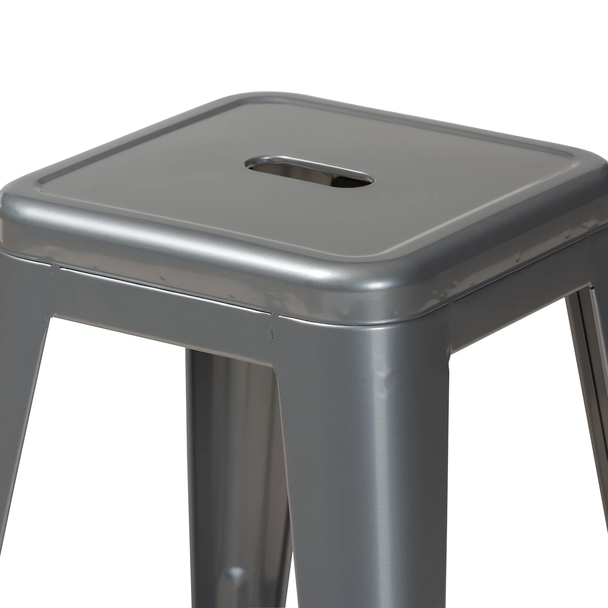 Baxton Studio Horton Modern and Contemporary Industrial Grey Finished Metal 4-Piece Stackable Counter Stool Set - Image 4