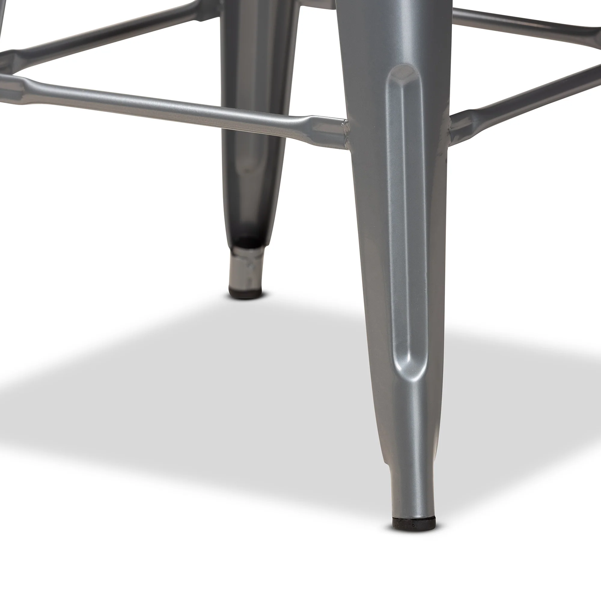 Baxton Studio Horton Modern and Contemporary Industrial Grey Finished Metal 4-Piece Stackable Counter Stool Set - Image 5