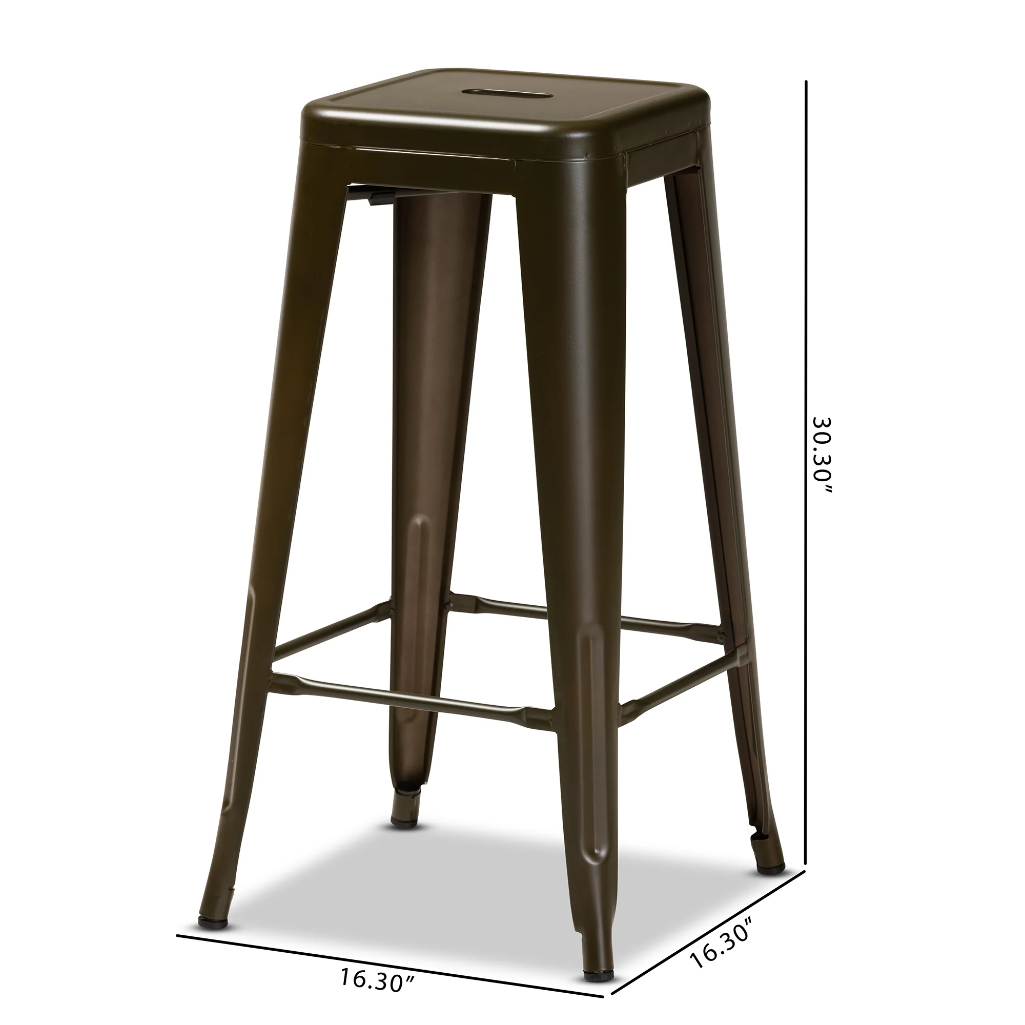 Baxton Studio Horton Modern and Contemporary Industrial Gunmetal Finished Metal 4-Piece Stackable Bar Stool Set - Image 2