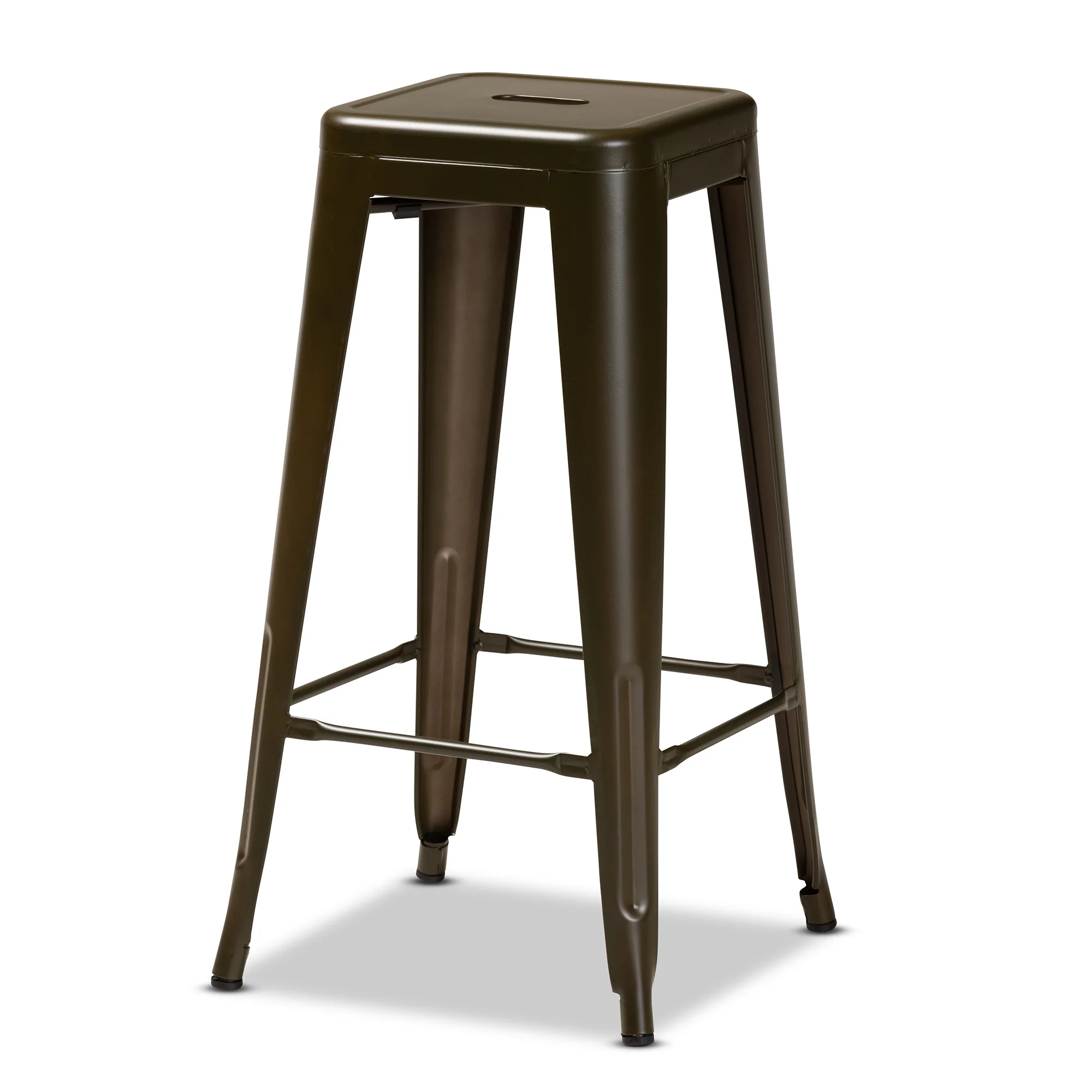 Baxton Studio Horton Modern and Contemporary Industrial Gunmetal Finished Metal 4-Piece Stackable Bar Stool Set - Image 4