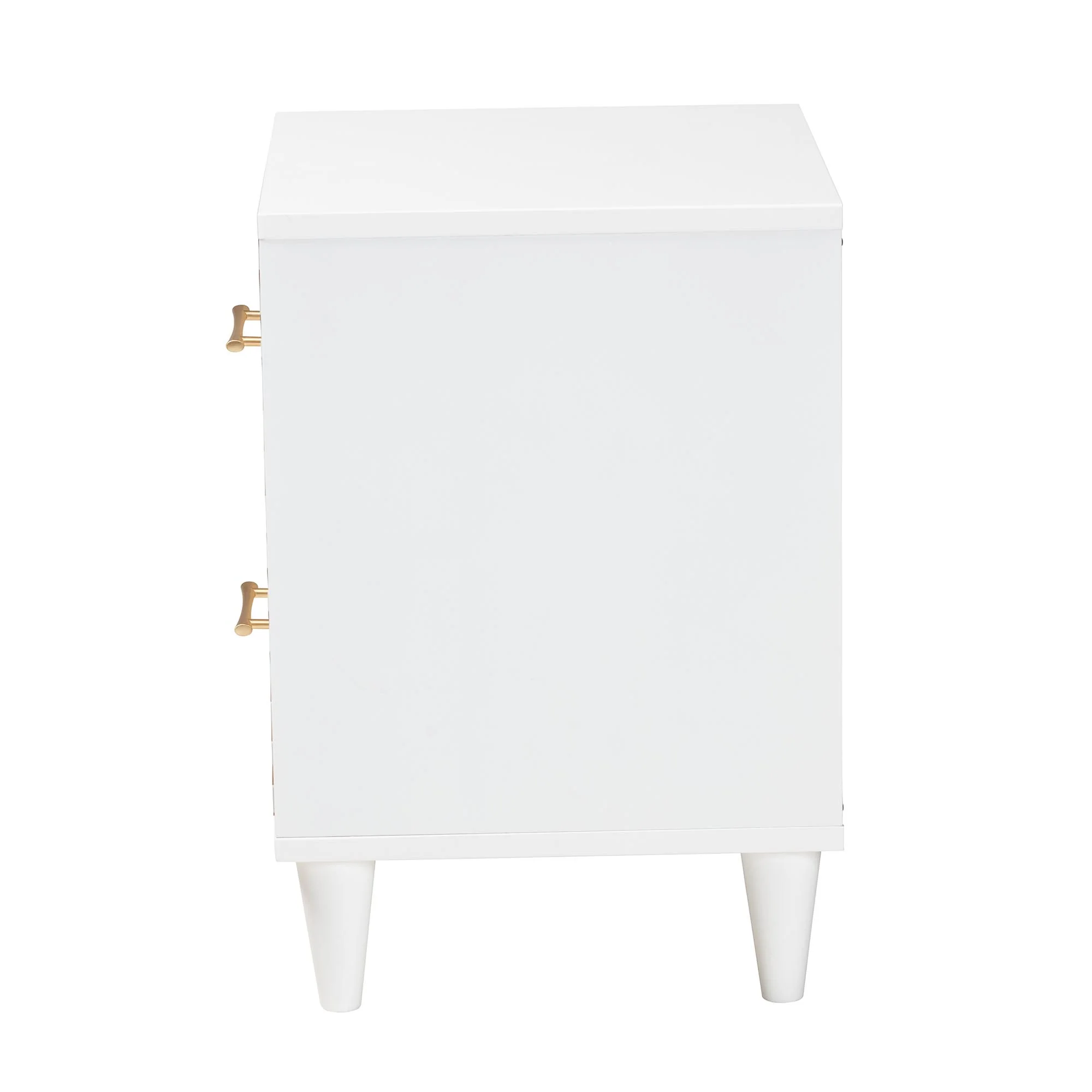 Baxton Studio Hosea Japandi Carved Honeycomb Natural 2-Drawer Nightstand - Image 17