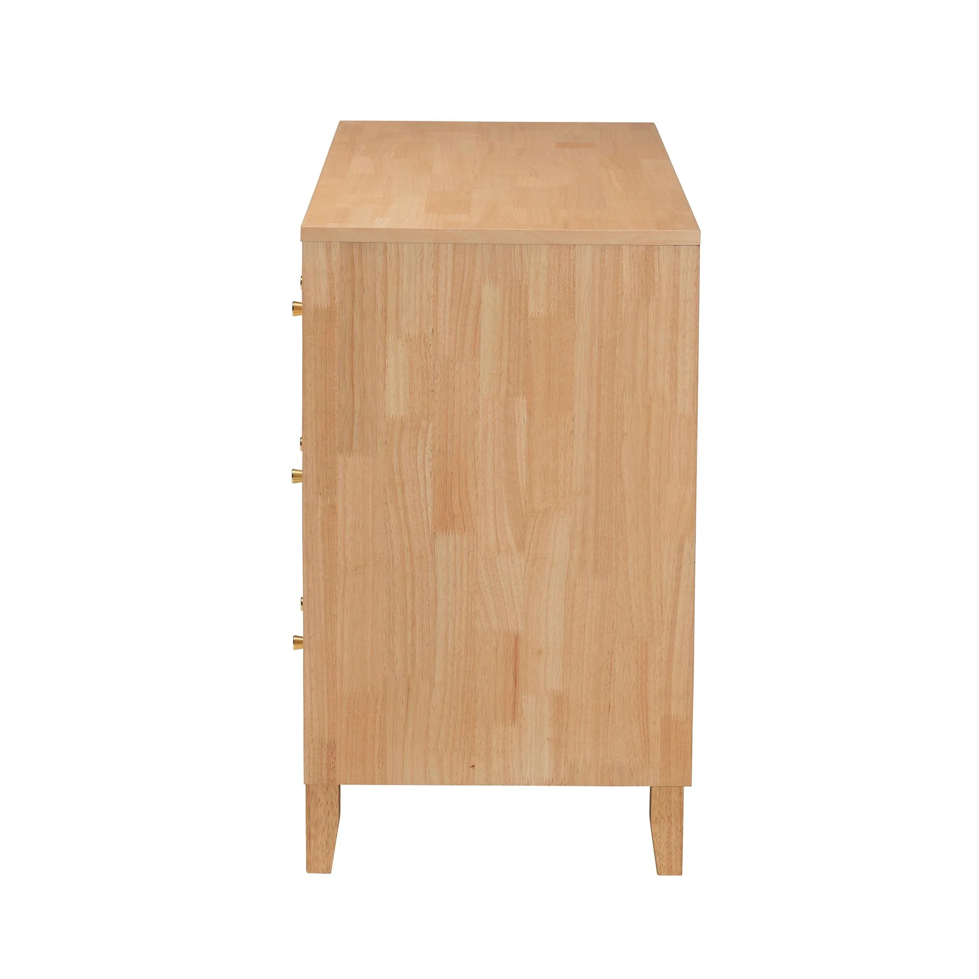 Baxton Studio Hosea Japandi Carved Honeycomb Natural 6-Drawer Dresser - Image 7
