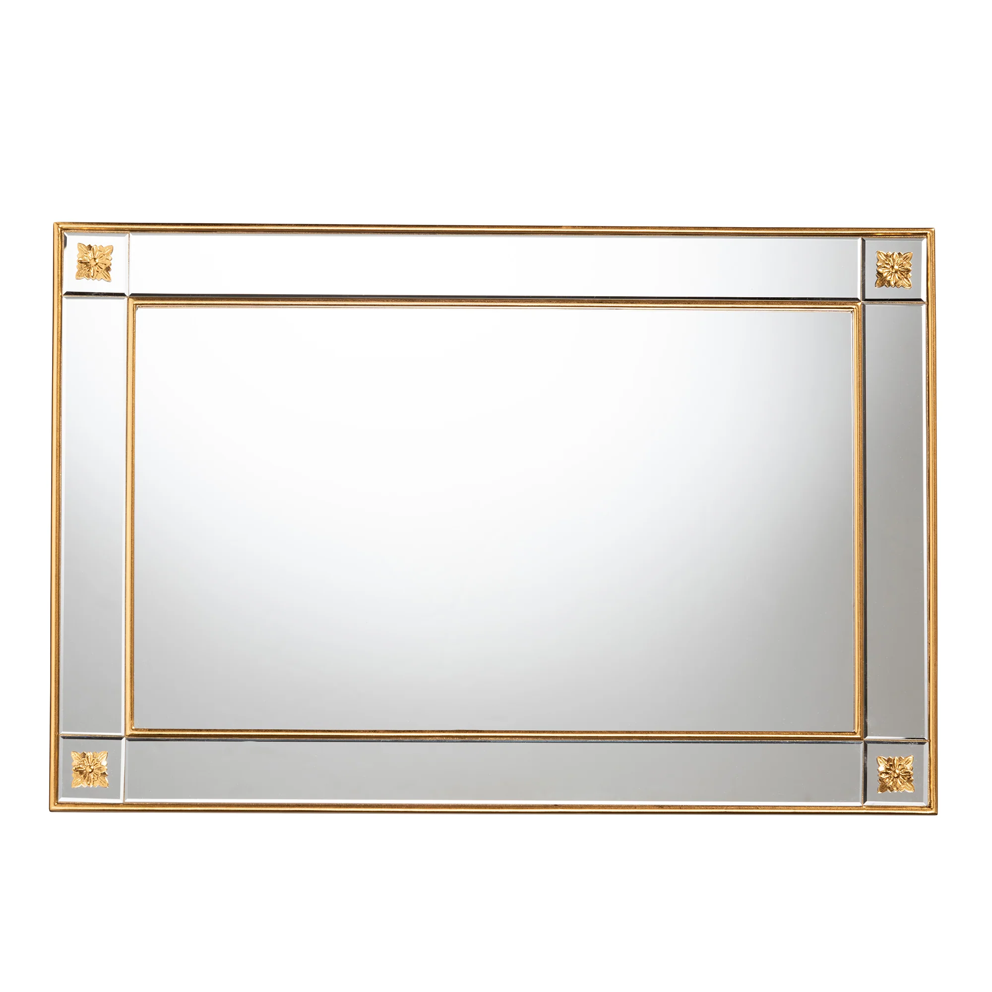 Baxton Studio Iara Modern Glam and Luxe Antique Goldleaf Finished Wood Accent Wall Mirror - Image 3