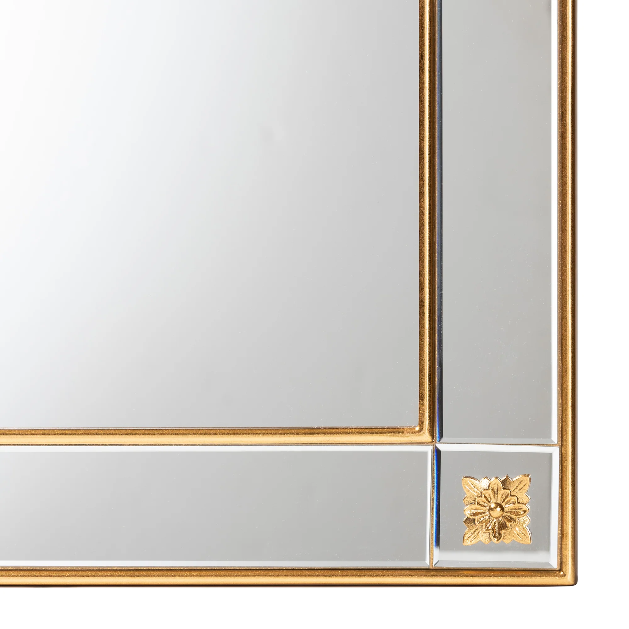 Baxton Studio Iara Modern Glam and Luxe Antique Goldleaf Finished Wood Accent Wall Mirror - Image 4