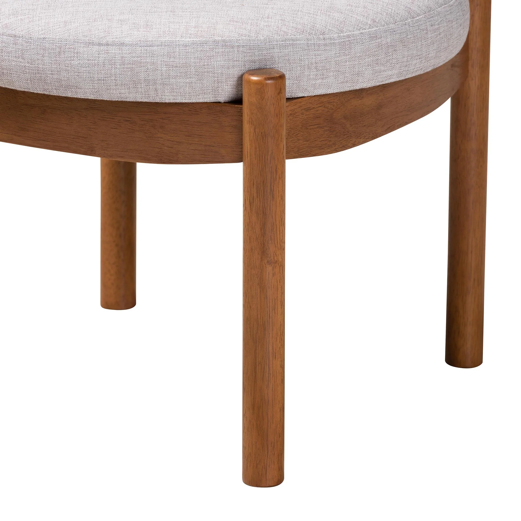 Baxton Studio Iliana Japandi Dark Grey Fabric and Walnut Brown Finished Wood Ottoman Footstool - Image 12