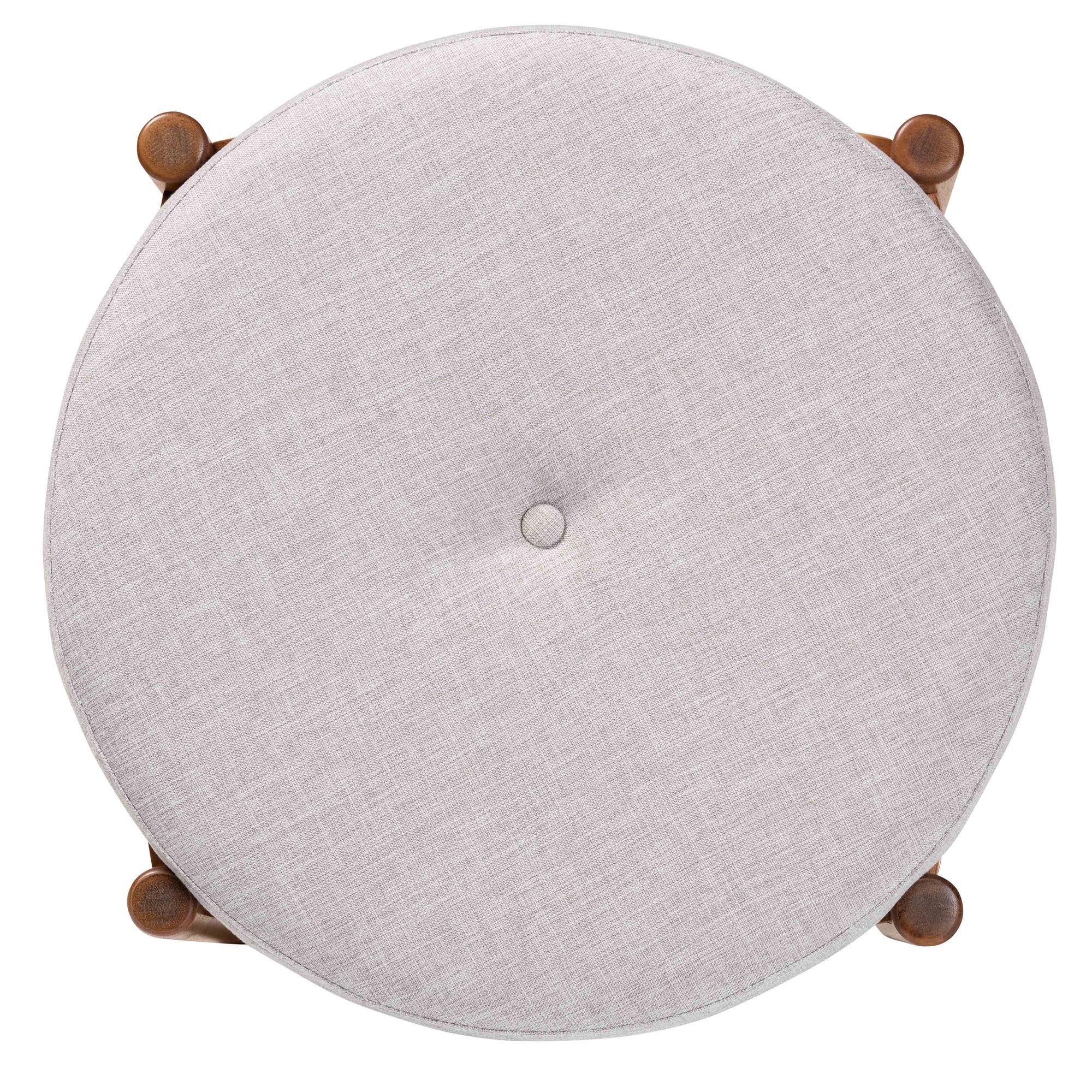 Baxton Studio Iliana Japandi Dark Grey Fabric and Walnut Brown Finished Wood Ottoman Footstool - Image 13