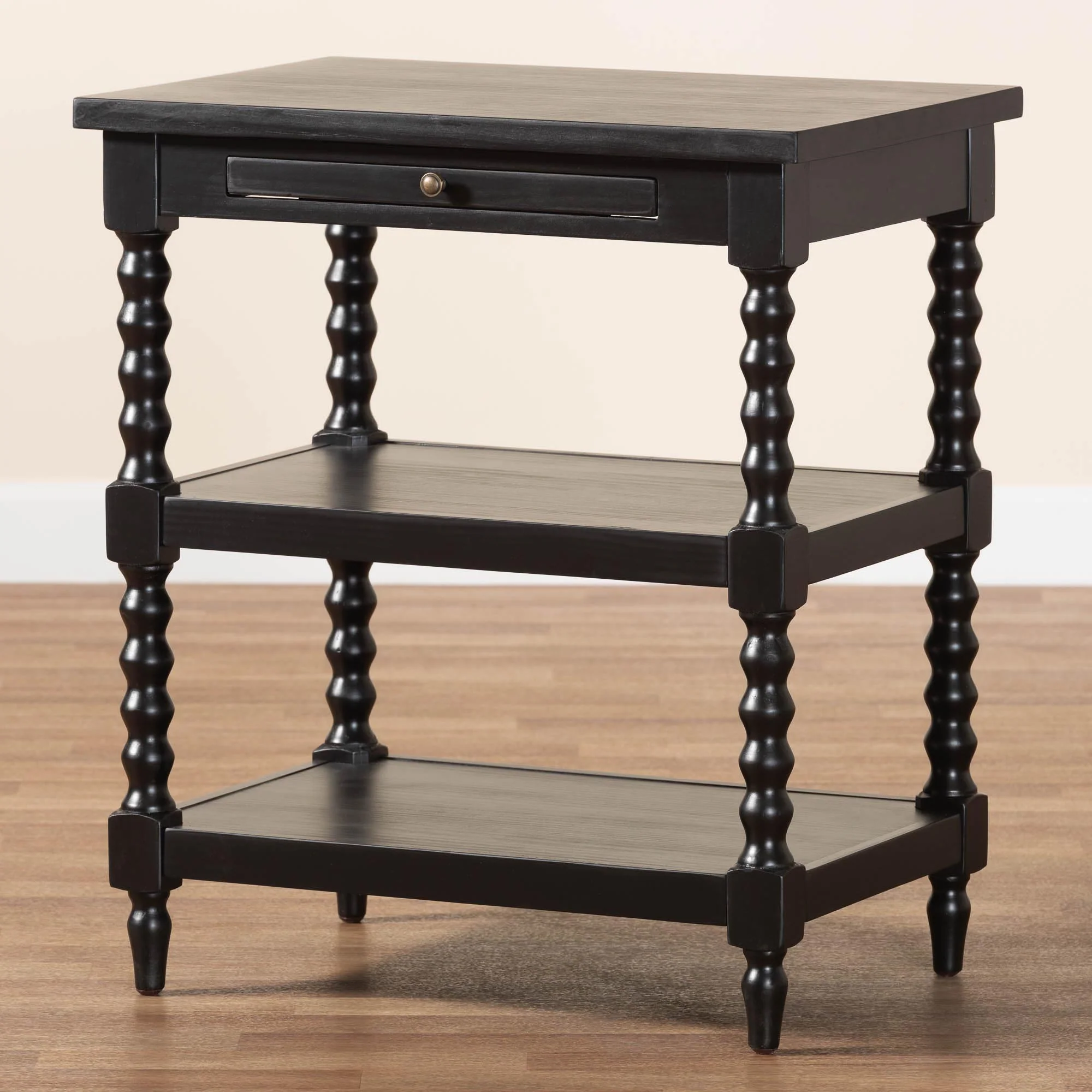 Baxton Studio Imogene Retro-Modern Black Wood End Table - Image 2