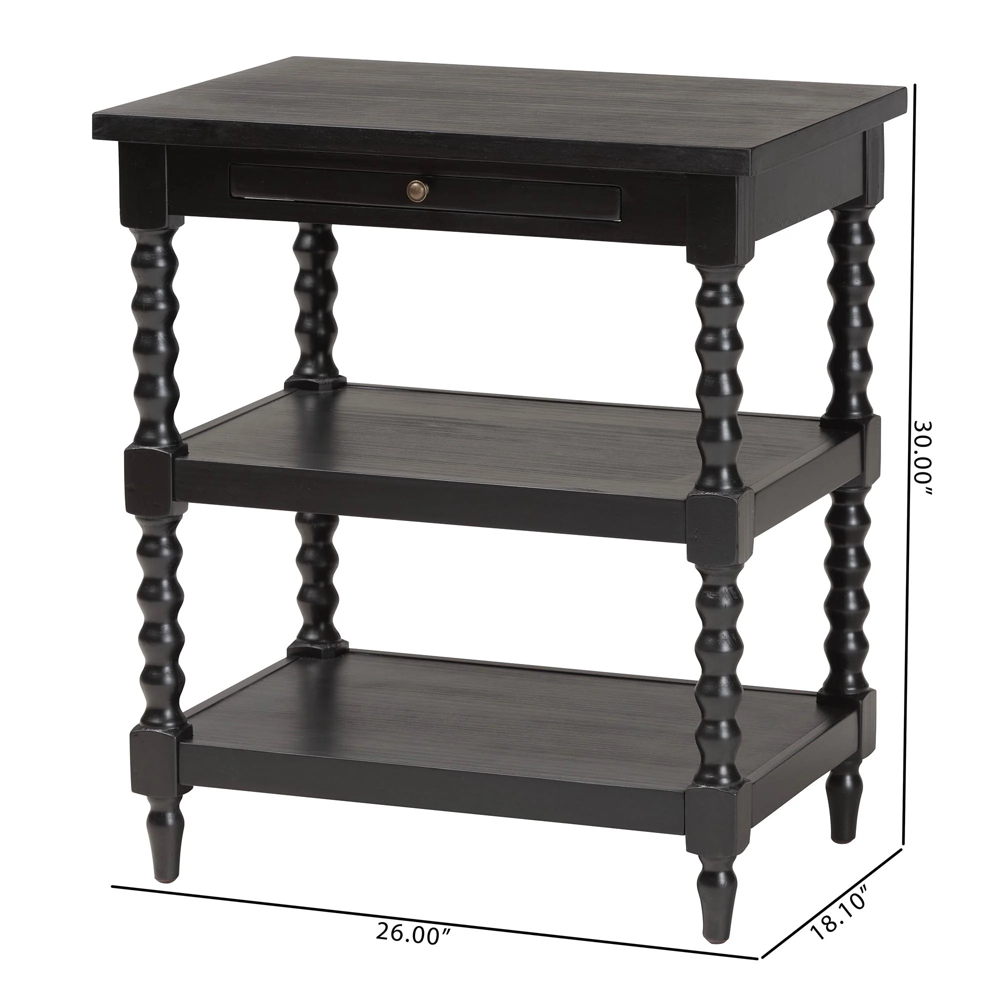 Baxton Studio Imogene Retro-Modern Black Wood End Table - Image 3