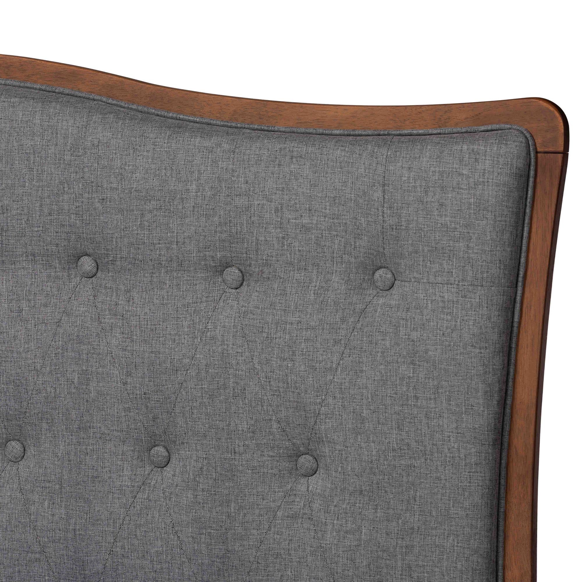 Baxton Studio Irena Classic Transitional Grey Fabric and Walnut Brown Finished Wood King Size Platform Storage Bed - Image 7