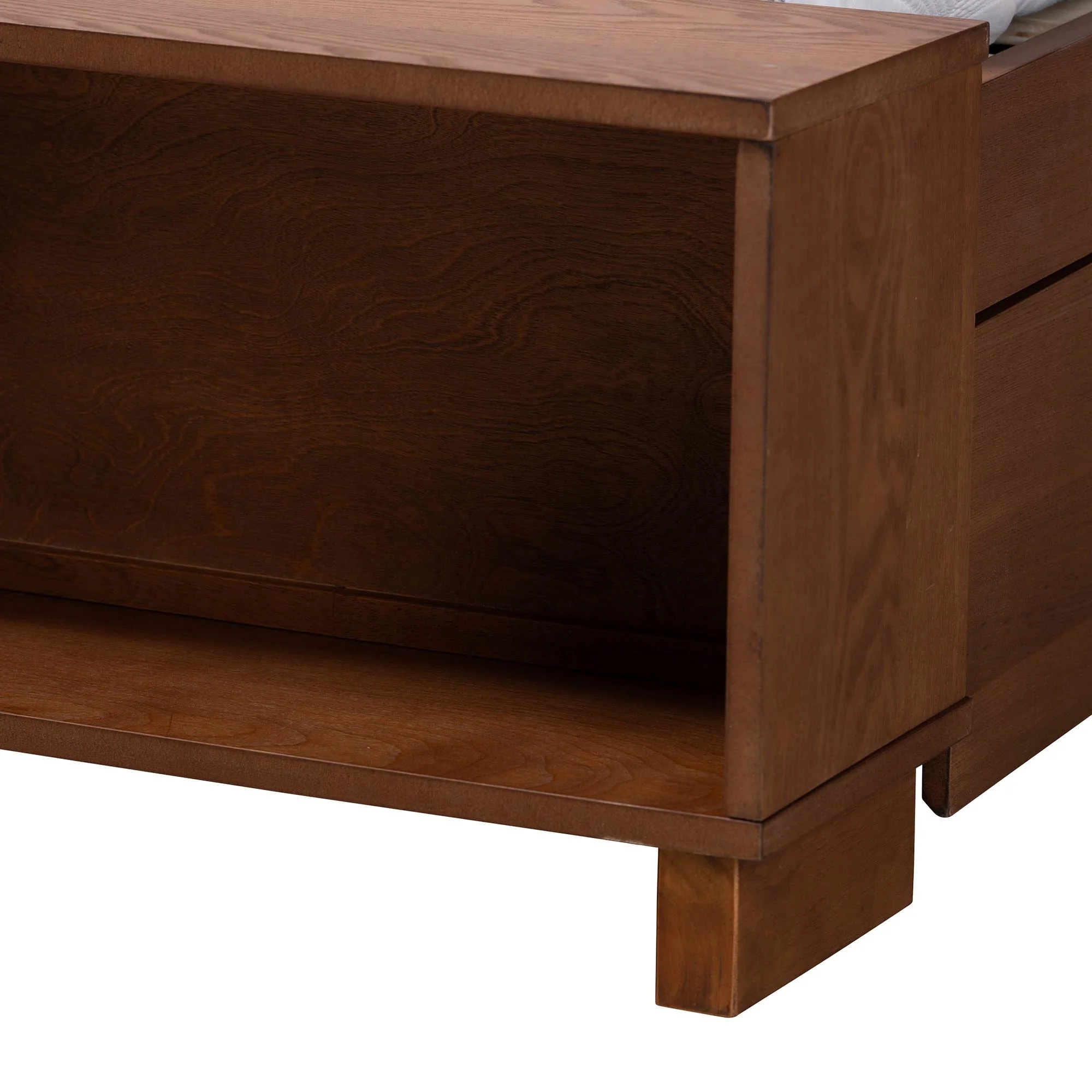 Baxton Studio Irena Classic Transitional Grey Fabric and Walnut Brown Finished Wood King Size Platform Storage Bed - Image 8