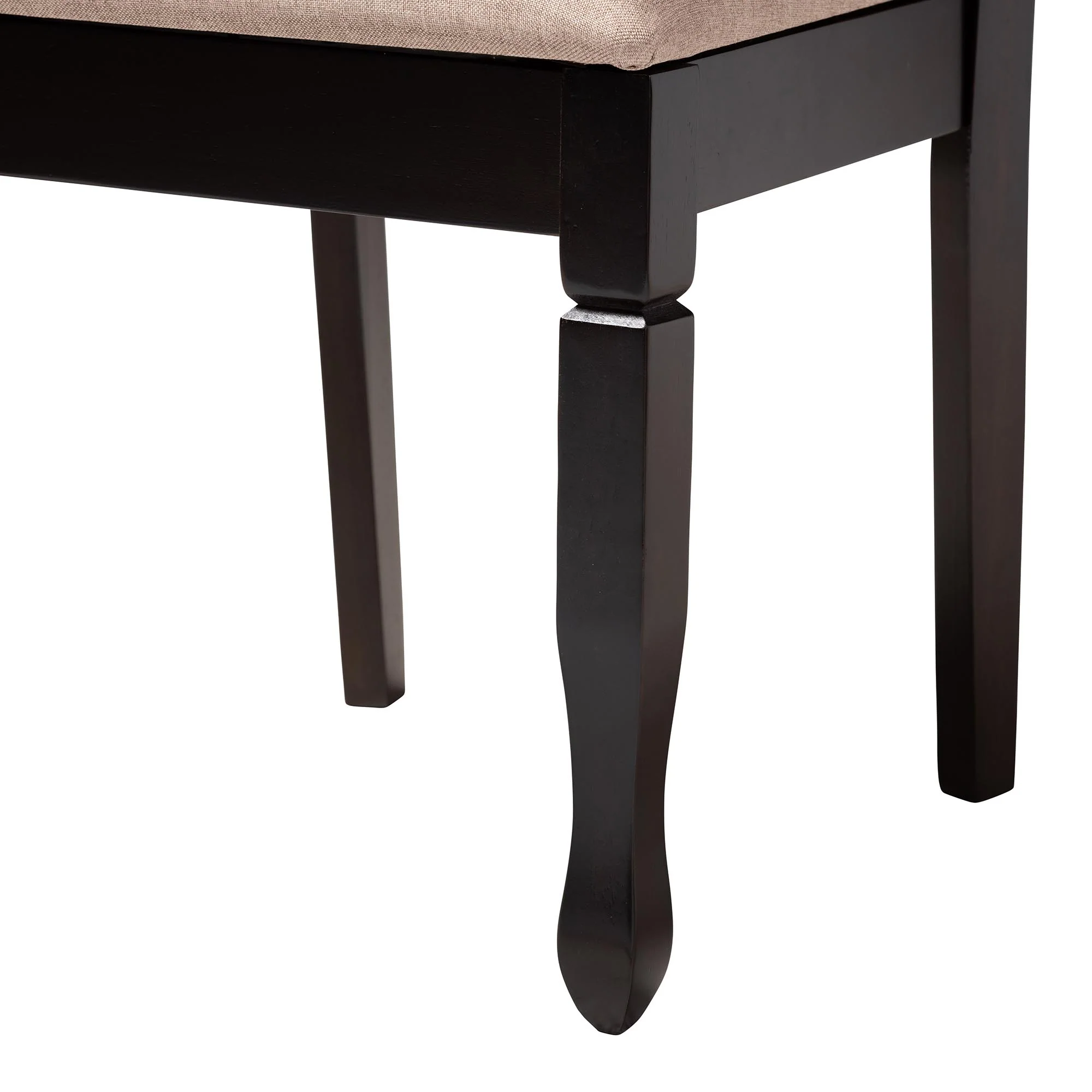 Baxton Studio Irene Modern Sand Fabric and Dark Brown Finished Wood 5-Piece Dining Set - Image 9