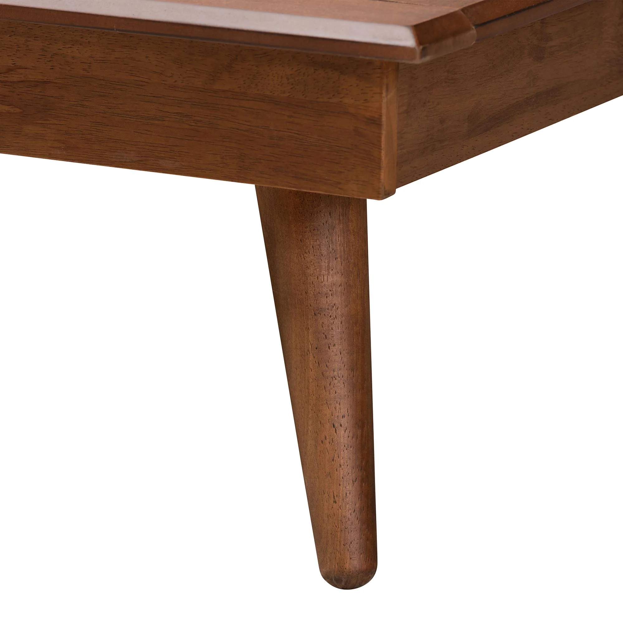 Baxton Studio Irina Mid-Century Modern Grey Fabric and Ash Walnut Finished Wood Queen Size Platform Bed - Image 6