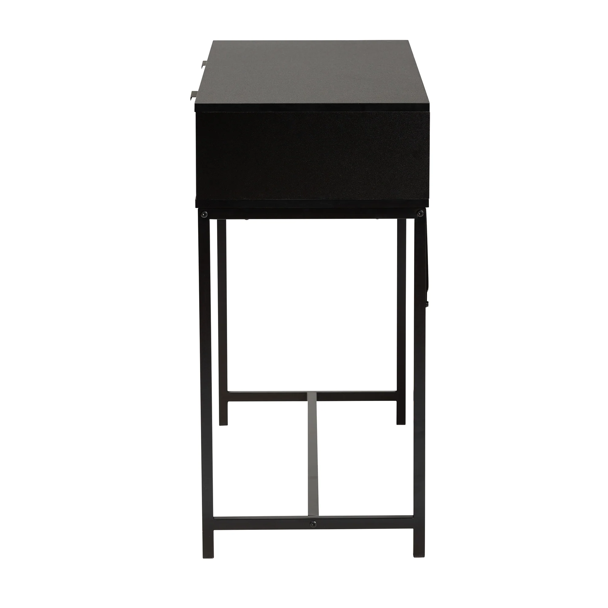 Baxton Studio Jacinth Modern Industrial Two-Tone Black and Natural Brown Finished Wood and Black Metal 2-Drawer Console Table - Image 5