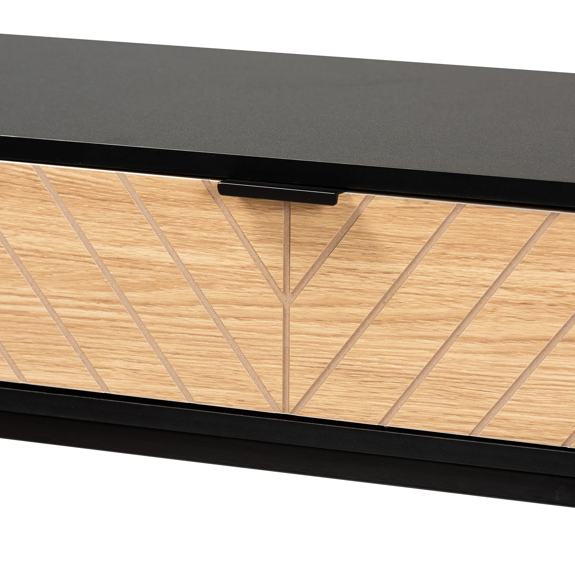 Baxton Studio Jacinth Modern Industrial Two-Tone Black and Natural Brown Finished Wood and Black Metal 2-Drawer Console Table - Image 6