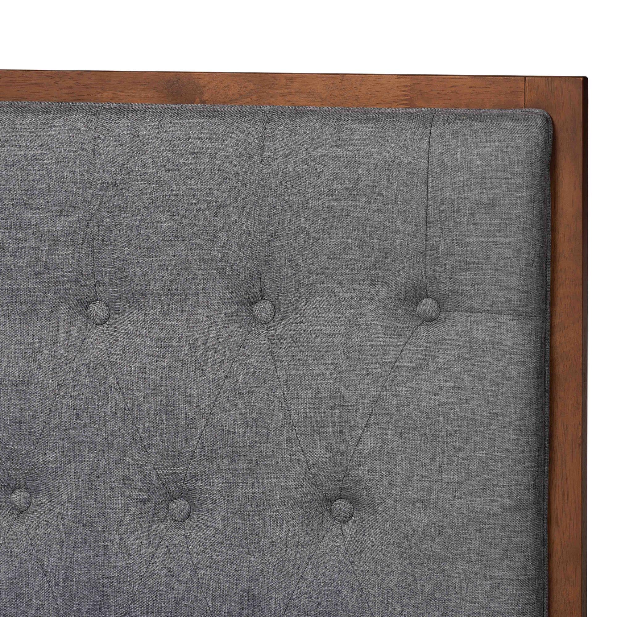 Baxton Studio Jalie Classic Transitional Grey Fabric and Walnut Brown Finished Wood Queen Size Platform Storage Bed - Image 10