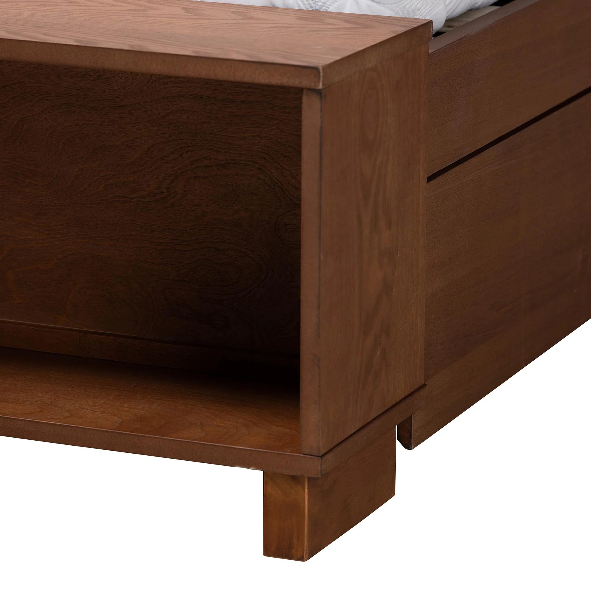 Baxton Studio Jalie Classic Transitional Grey Fabric and Walnut Brown Finished Wood Queen Size Platform Storage Bed - Image 11