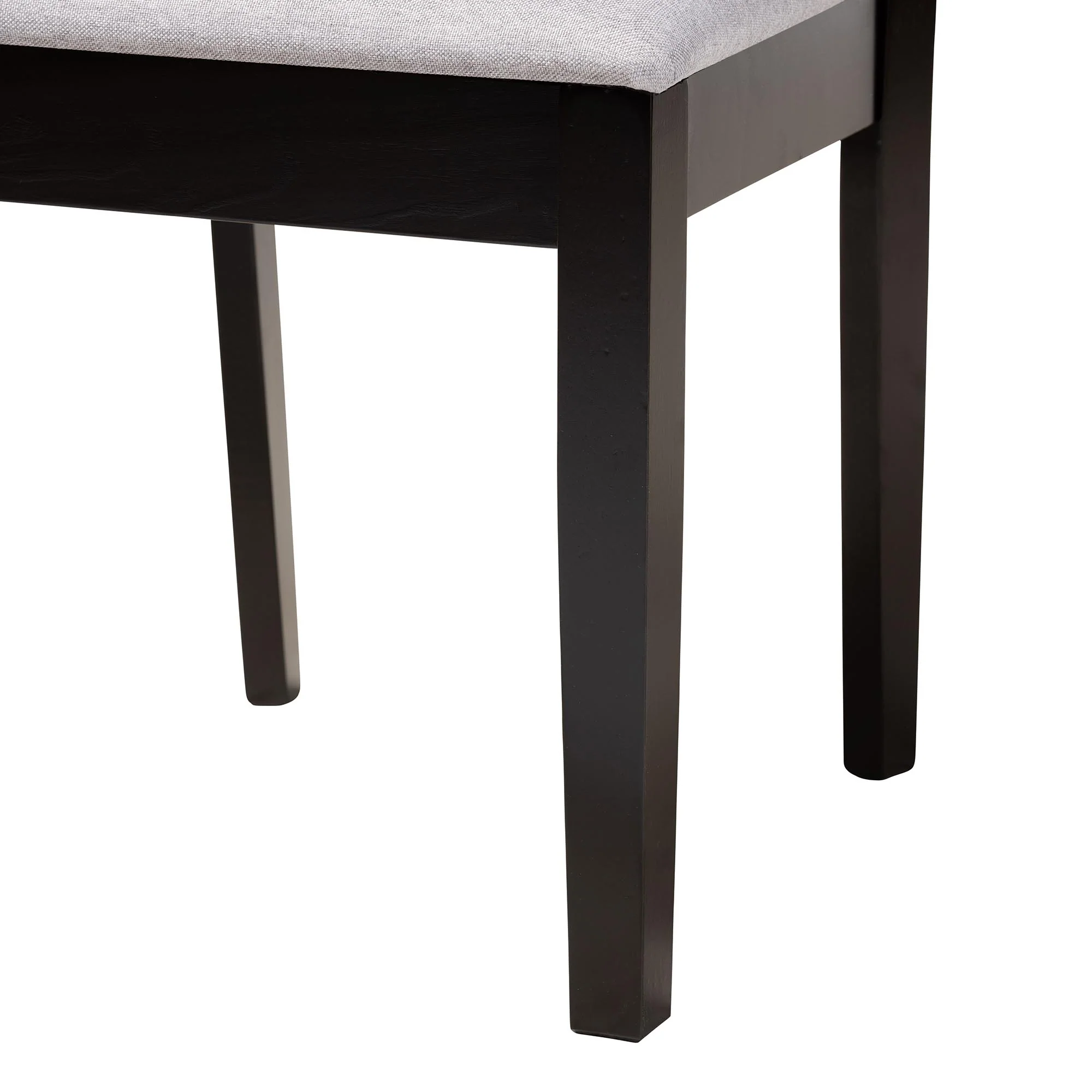 Baxton Studio Jamie Moden Grey Fabric and Dark Brown Finished Wood 5-Piece Dining Set - Image 9