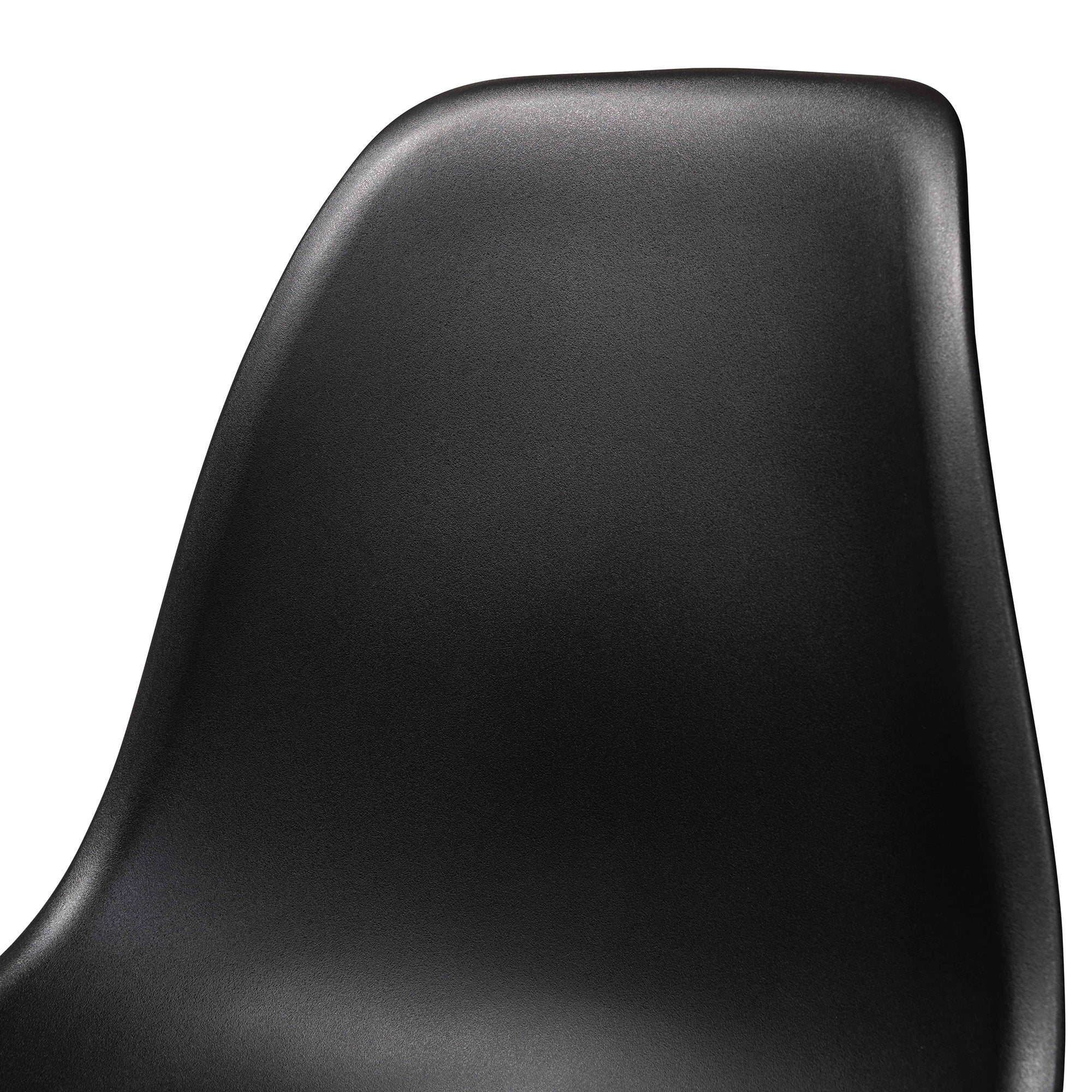 Baxton Studio Jaspen Modern and Contemporary Black Finished Polypropylene Plastic and Oak Brown Finished Wood 4-Piece Dining Chair Set - Image 4