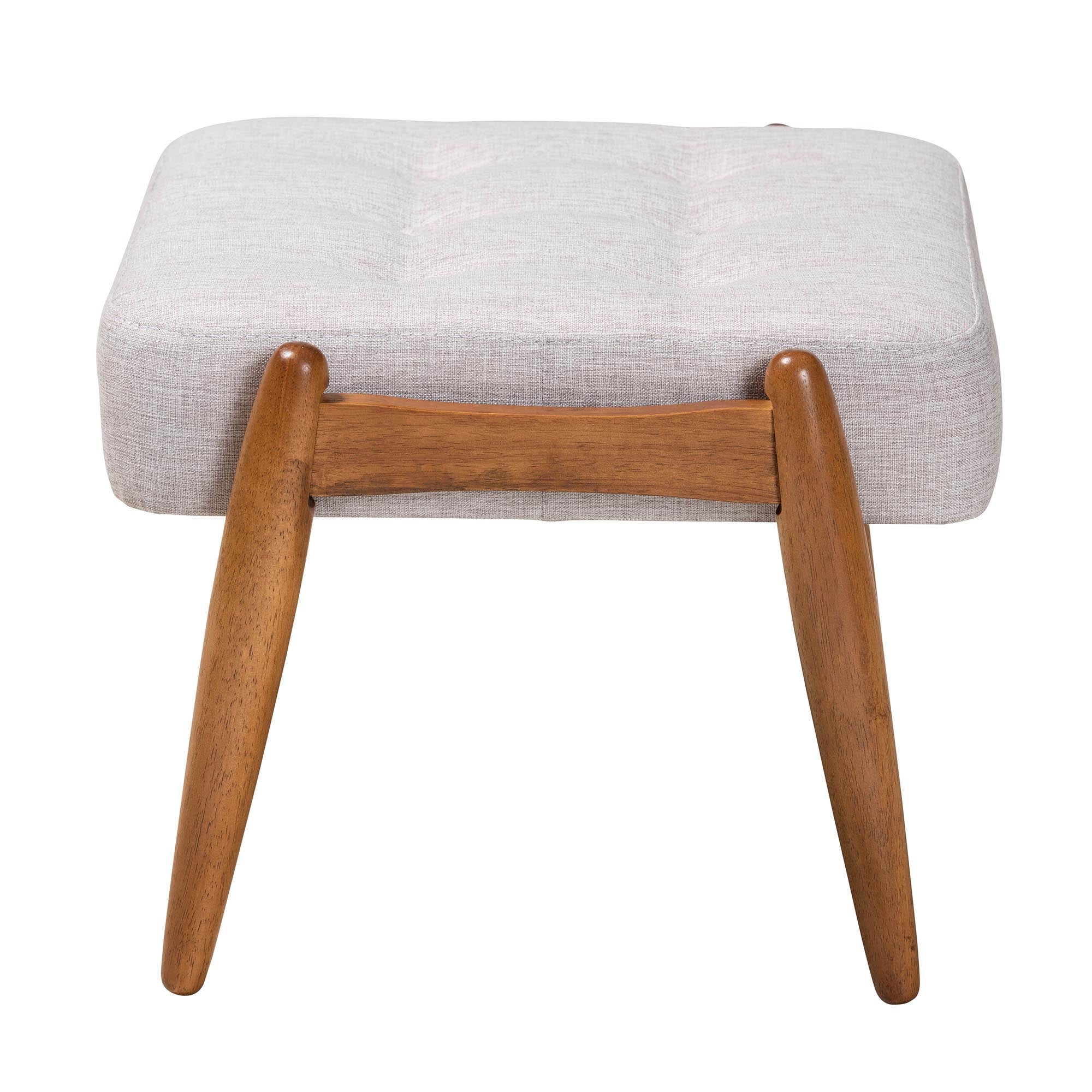 Baxton Studio Jeanine Japandi Dark Grey Fabric and Walnut Brown Finished Wood Ottoman Footstool - Image 12