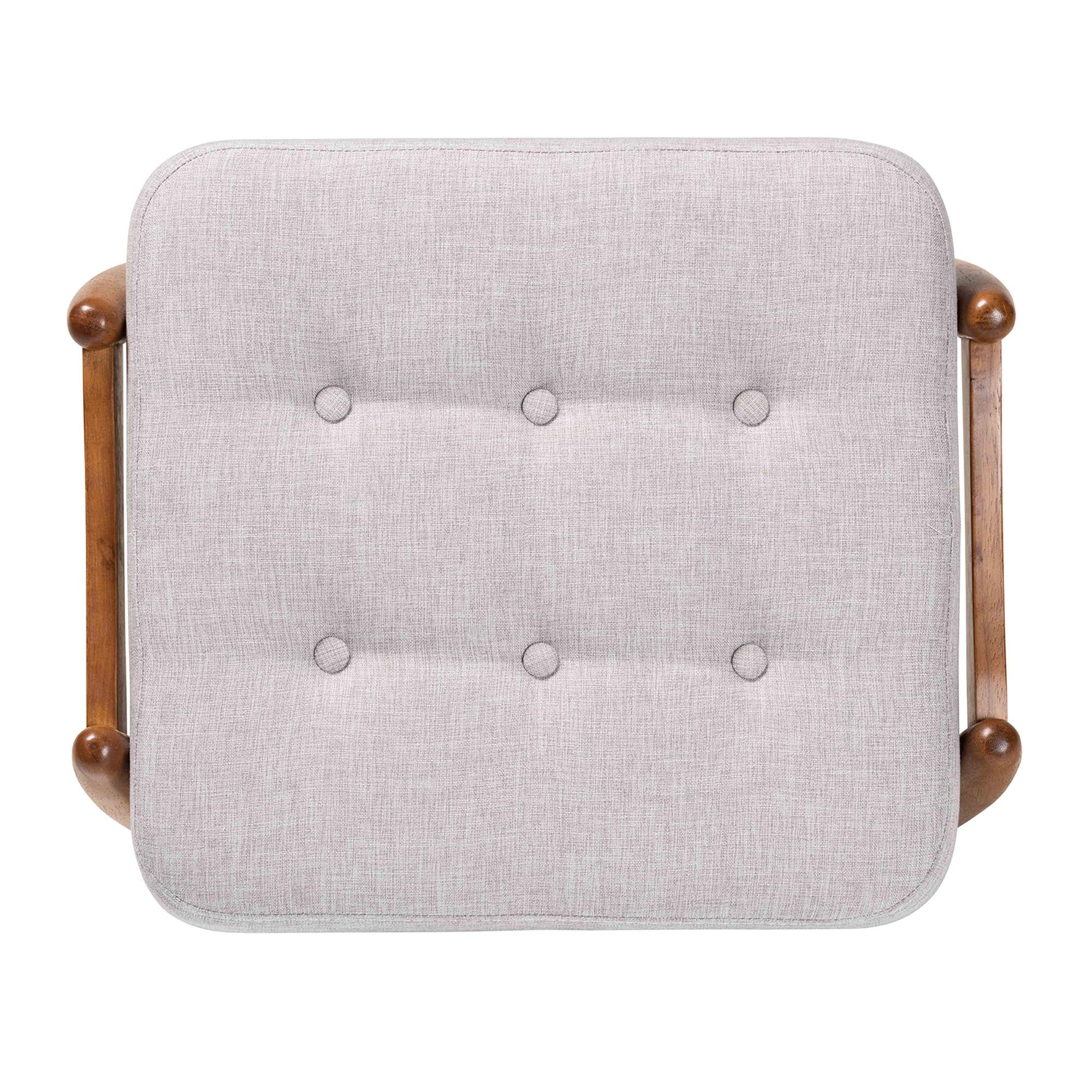 Baxton Studio Jeanine Japandi Dark Grey Fabric and Walnut Brown Finished Wood Ottoman Footstool - Image 13